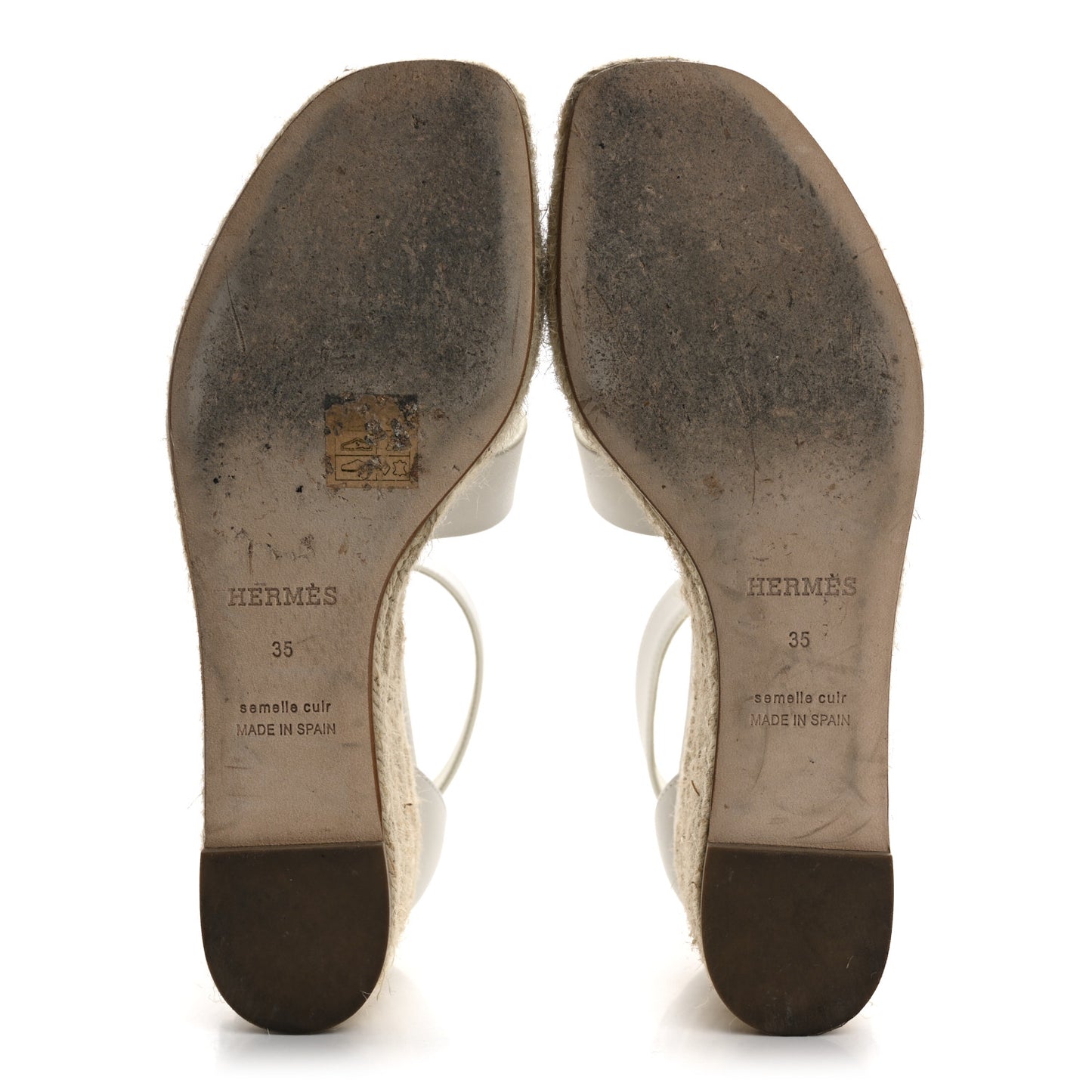 Goatskin Elda Espadrille Wedge Sandals 35 White