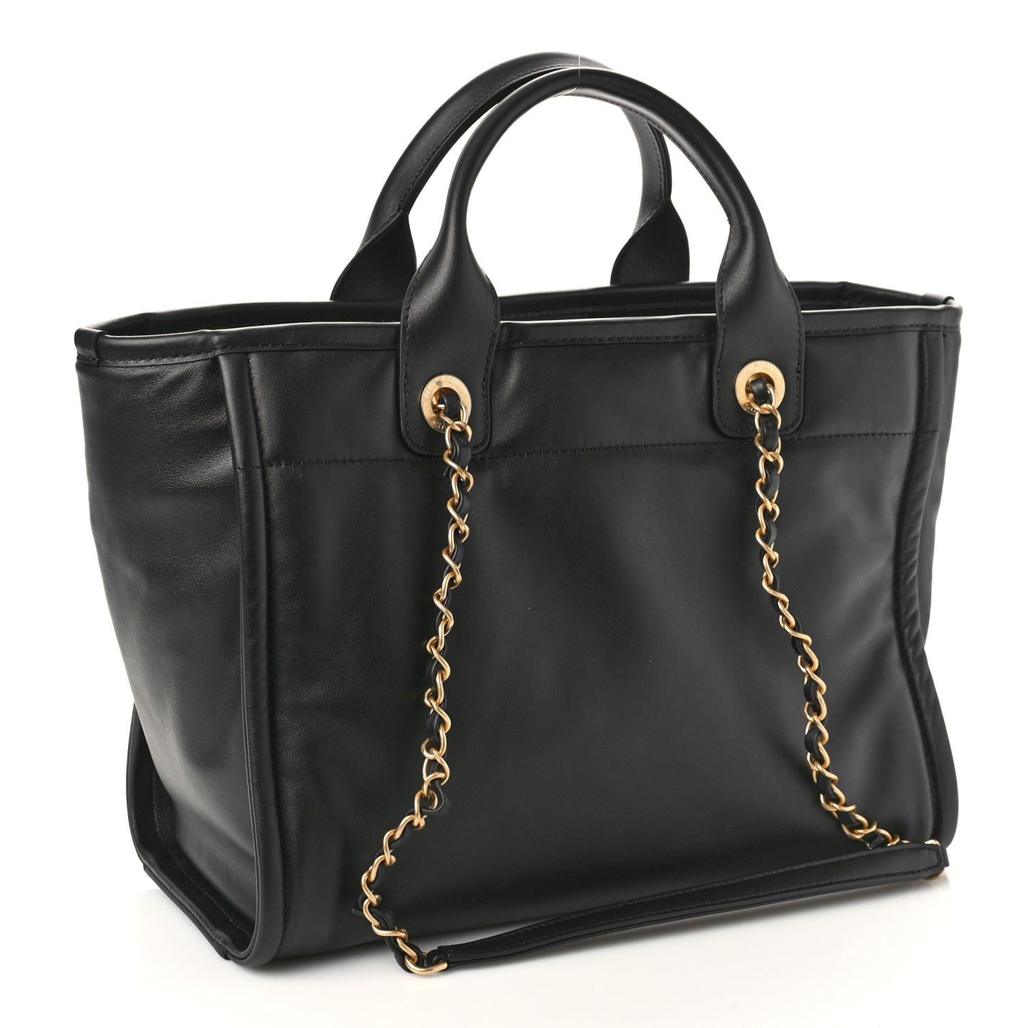 Calfskin Small Deauville Tote Black