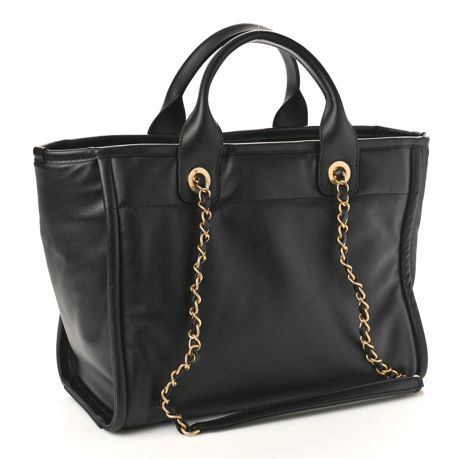 Chanel Calfskin Small Deauville Tote Black 2 of 11