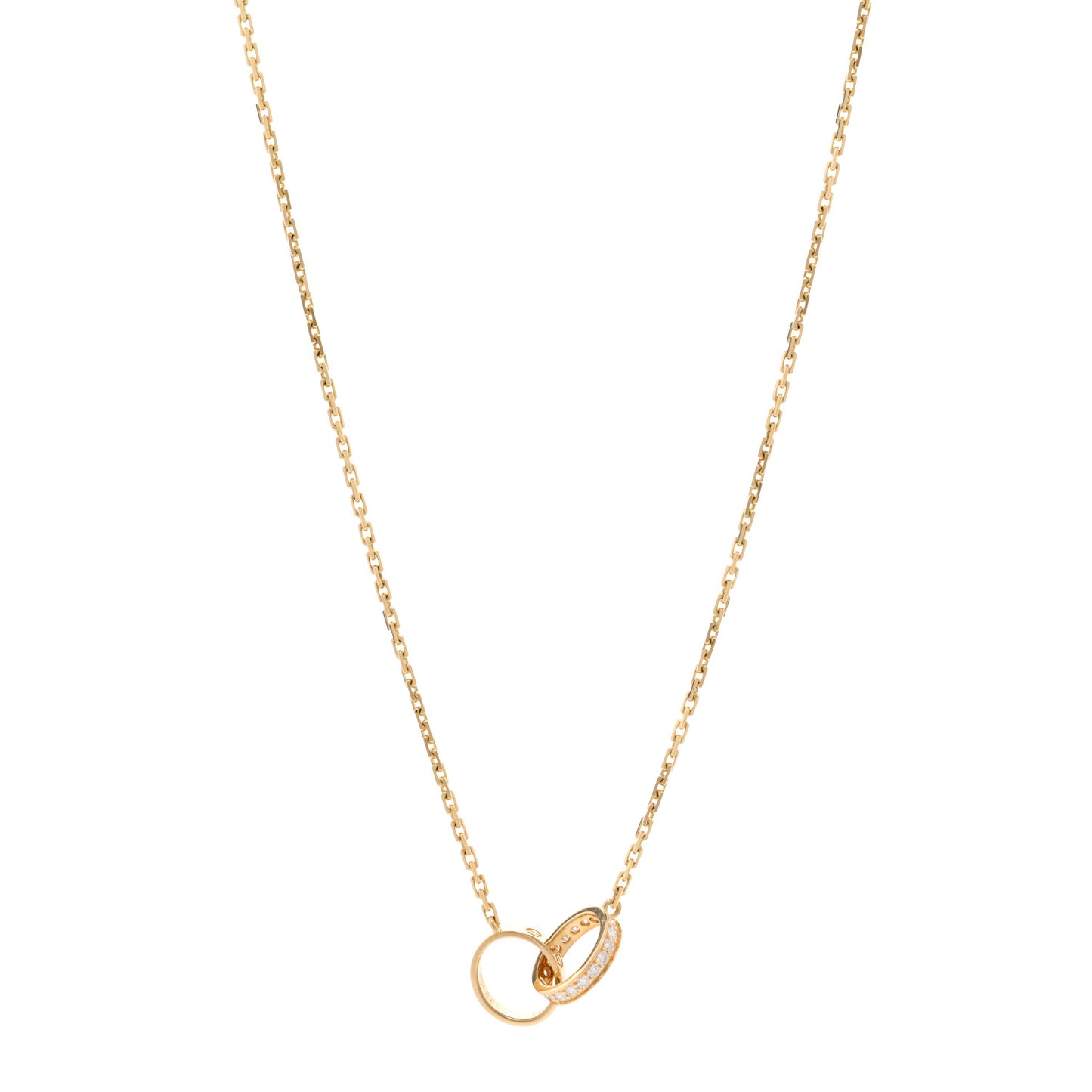 18K Yellow Gold Diamond Interlocking LOVE Necklace