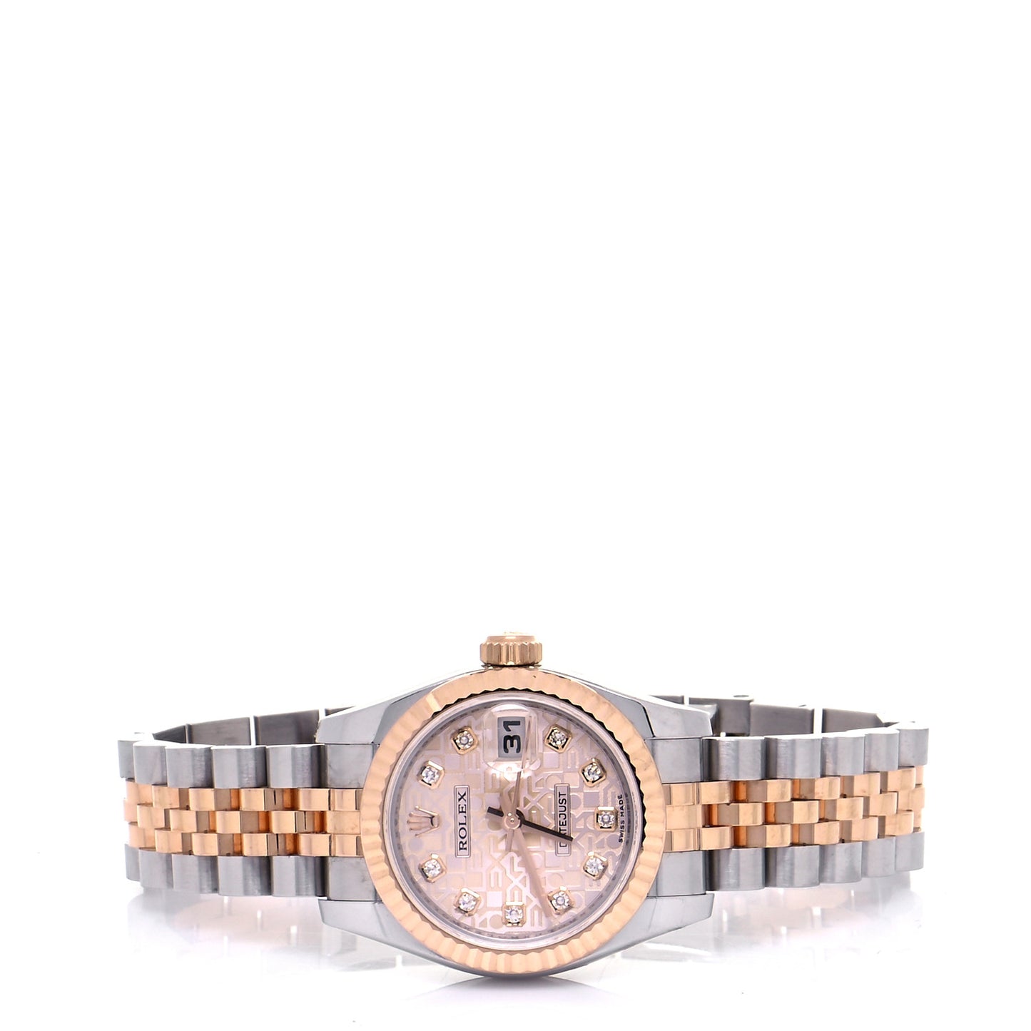 Stainless Steel 18K Everose Gold Diamond 26mm Oyster Perpetual Datejust Watch Pink Jubilee 179171