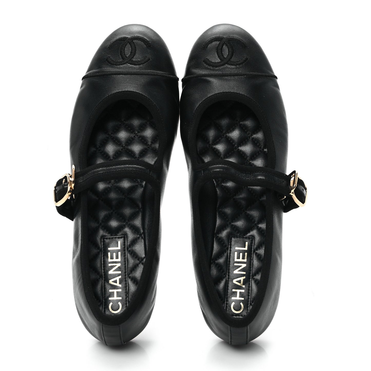 Lambskin Mary Jane Flats 39.5 Black