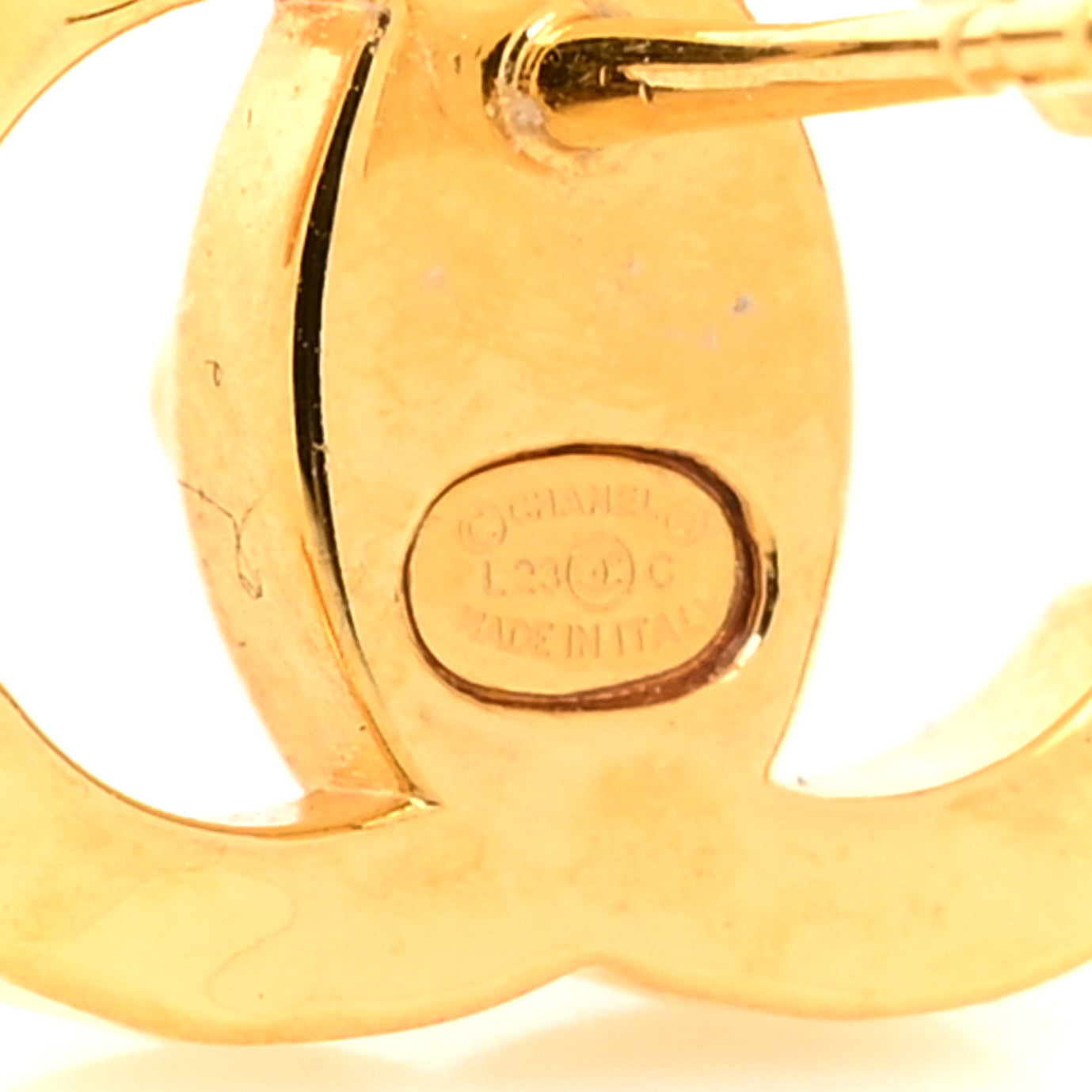 Metal Crystal CC Marquise Earrings Gold
