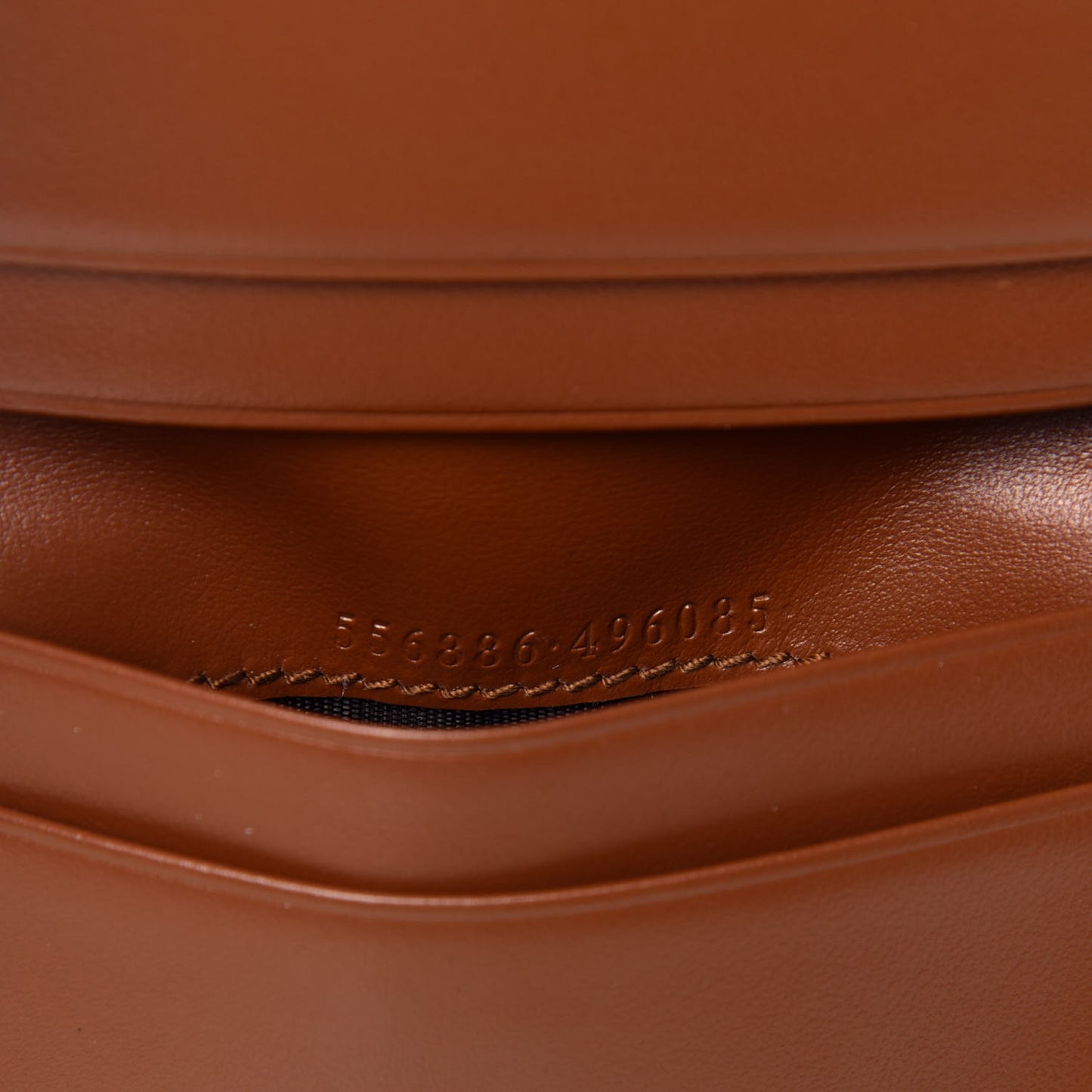 Calfskin Bi-Fold Logo Card Case Wallet Brown