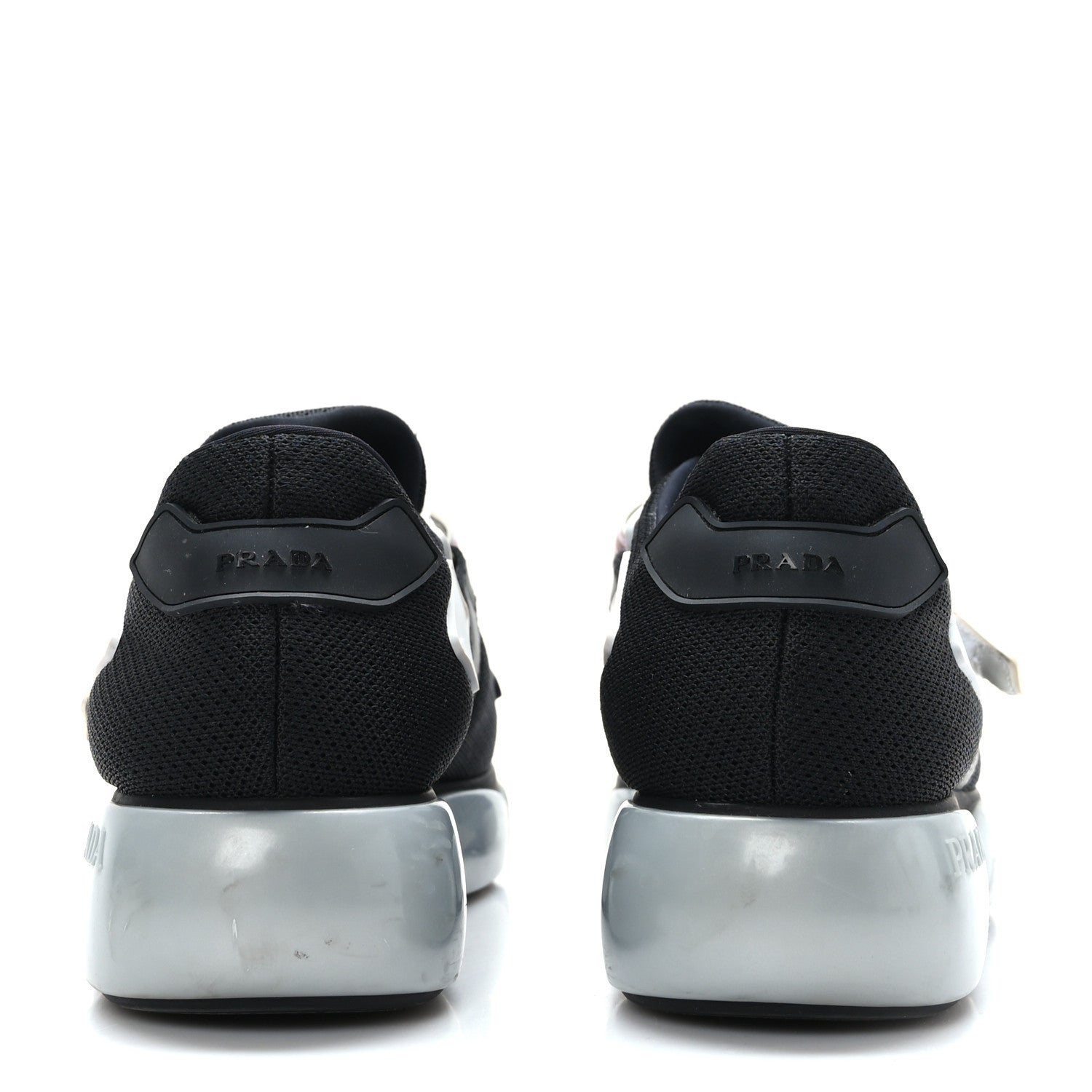 Prada Sport Knit Womens Cloudbust Sneakers 35.5 Black Argento 5 of 8