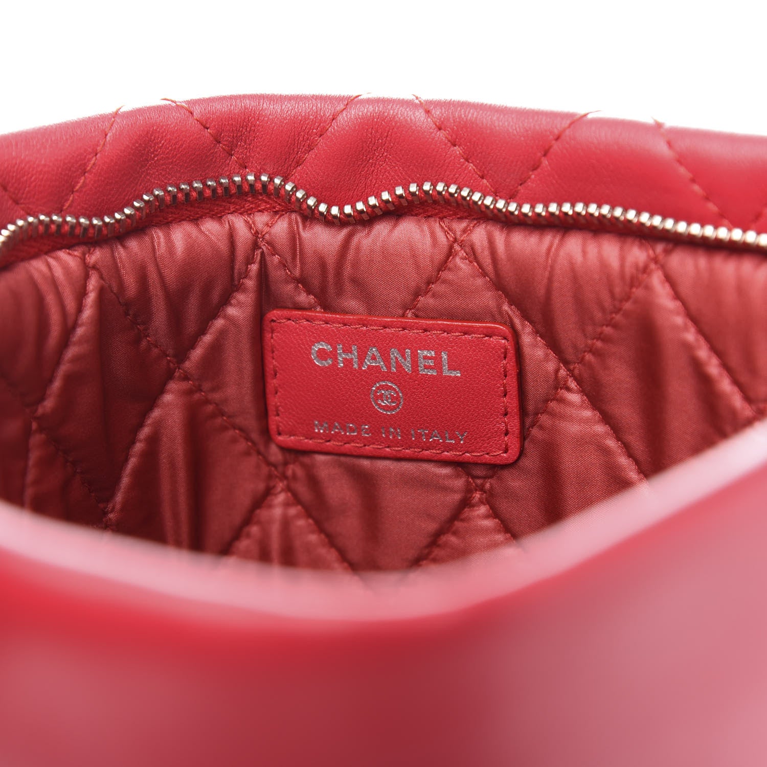 Chanel Lambskin Quilted CC Beauty Clutch Red 8 of 11