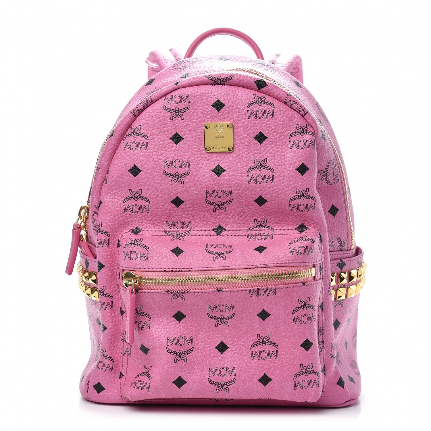 MCM Visetos Small Side Stud Stark Backpack Pink 1 of 7