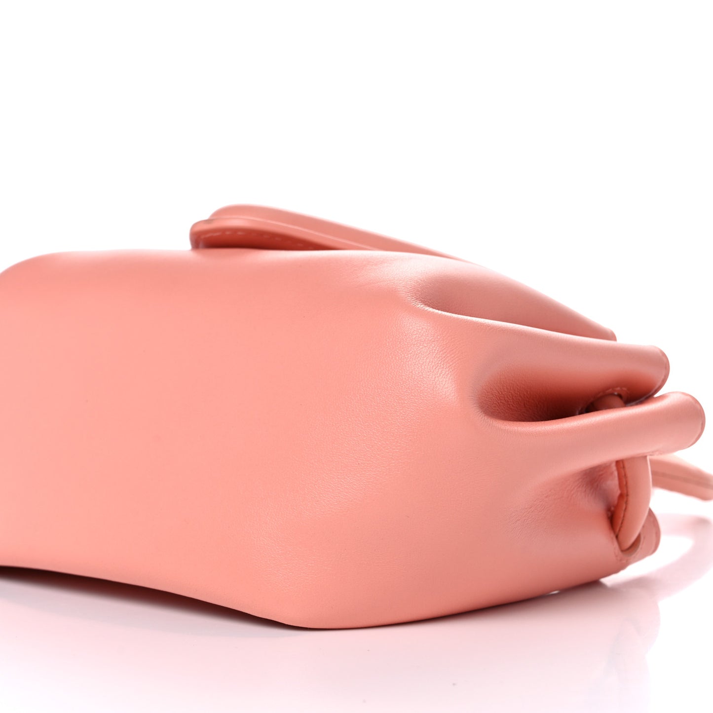 Lambskin Small Beak Triangle Flap Shoulder Bag Peachy Silver