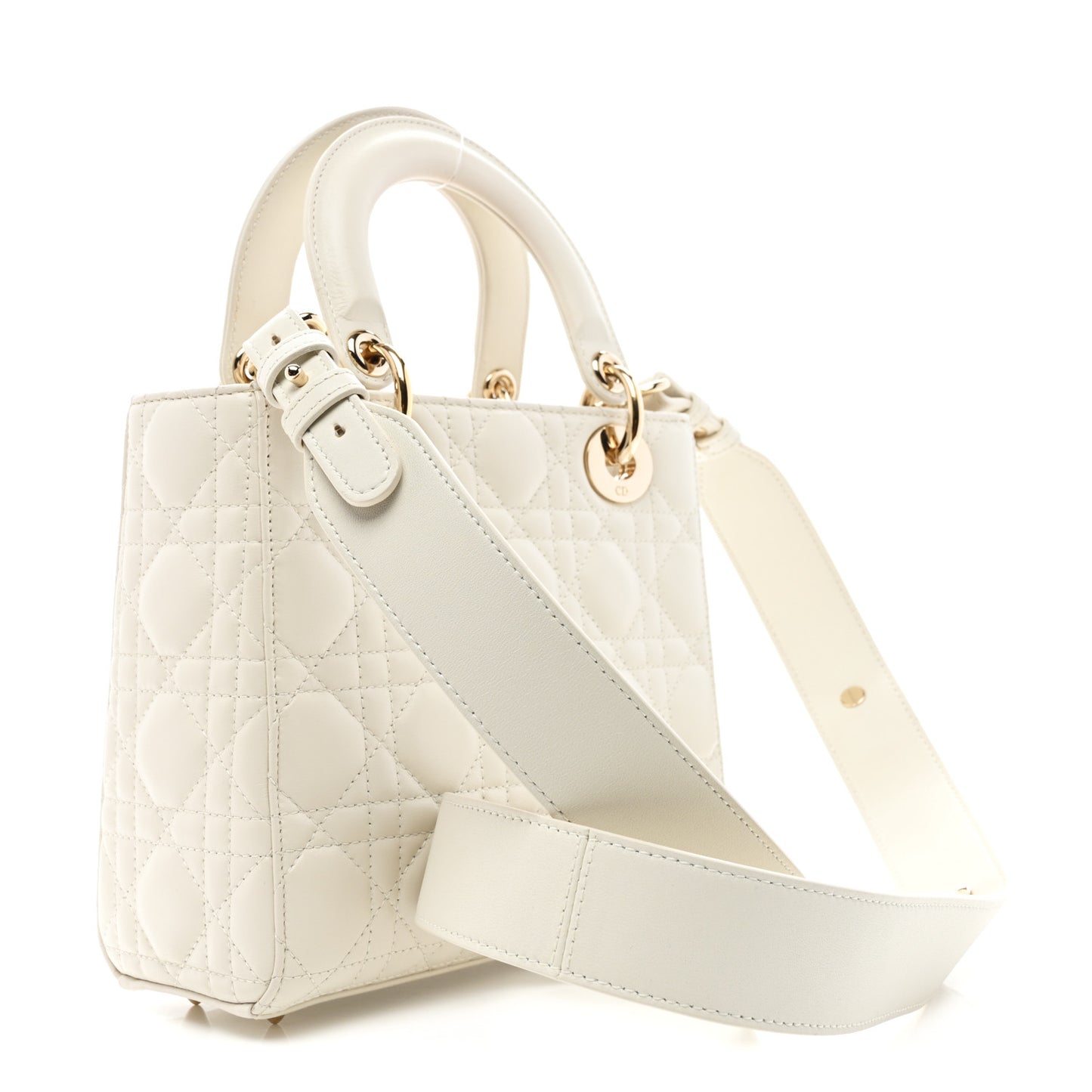 Lambskin Cannage Small My ABCDior Lady Dior White