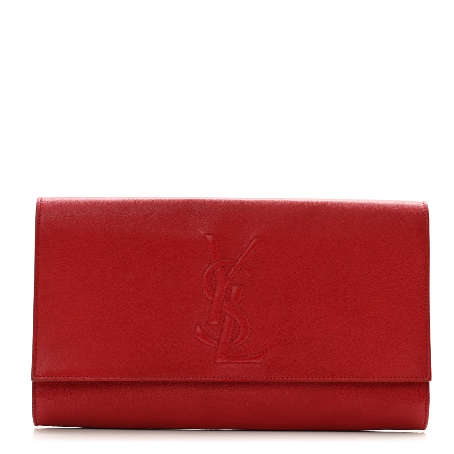 Goatskin Monogram Large Belle De Jour Clutch Red