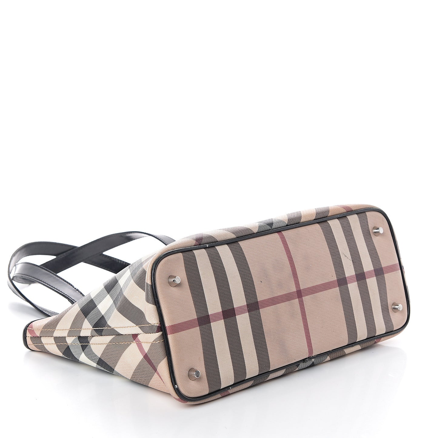 Patent Trim Nova Check Shopper Tote Black