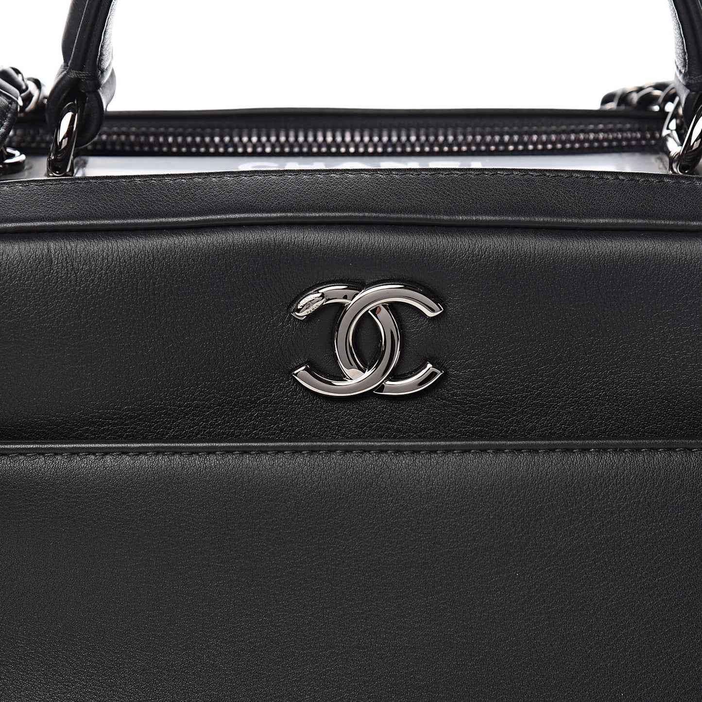 Calfskin Small Trendy CC Bowling Bag Black