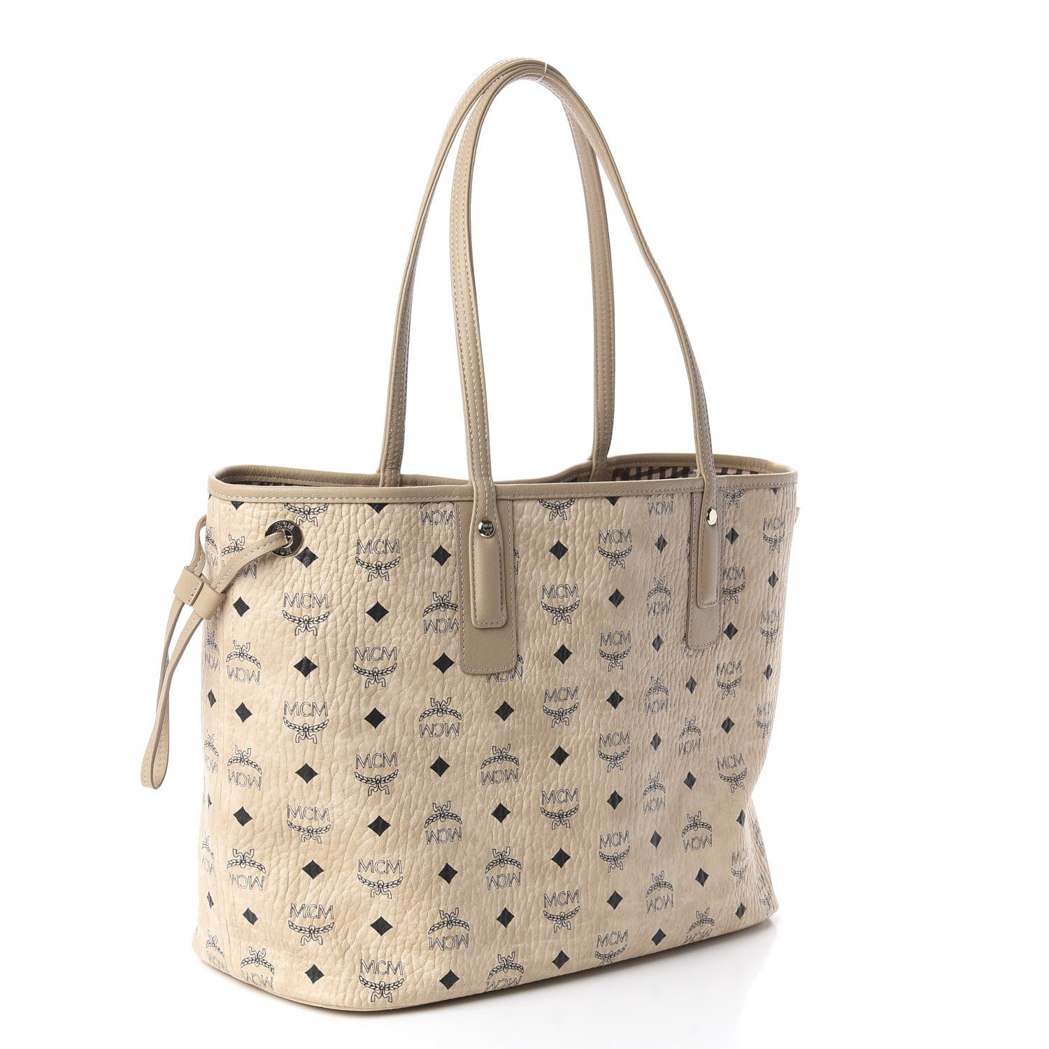 MCM Visetos Medium Liz Reversible Shopper Tote Beige 3 of 13