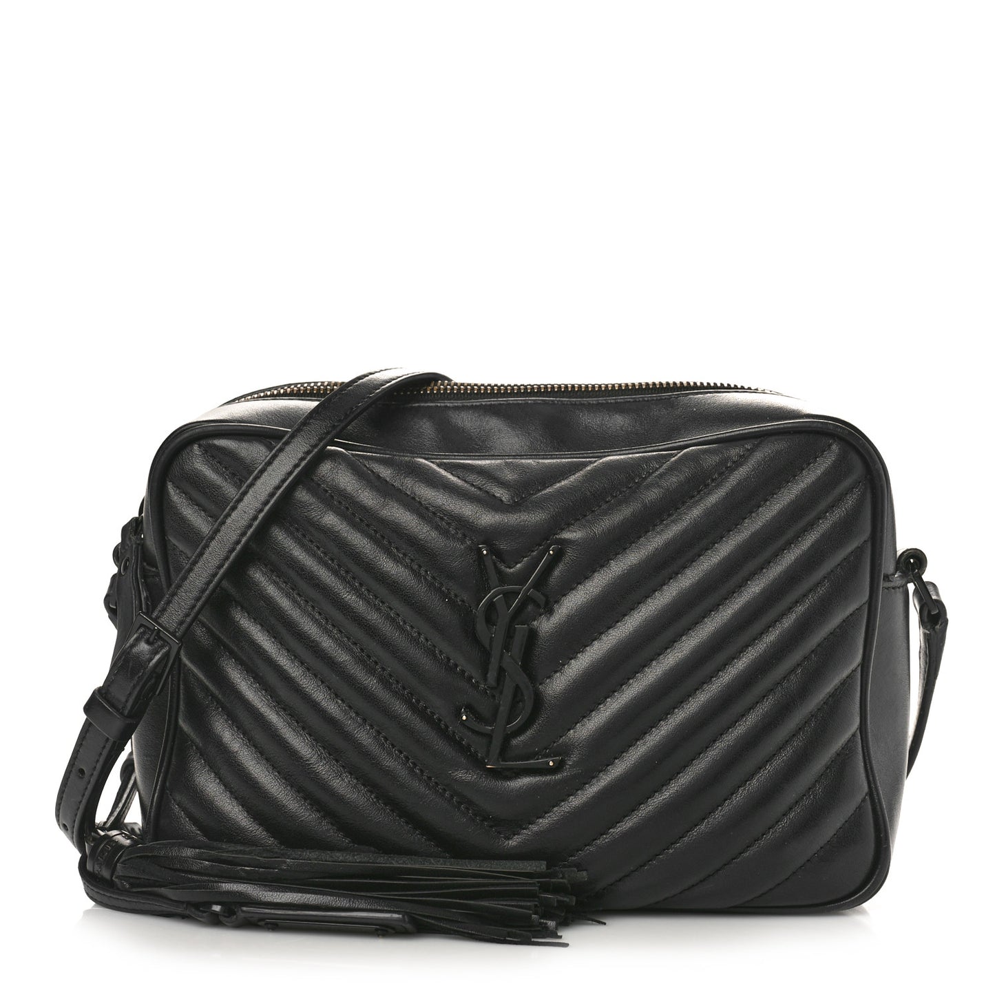 Calfskin Matelasse Monogram Monochrome Lou Camera Bag Black