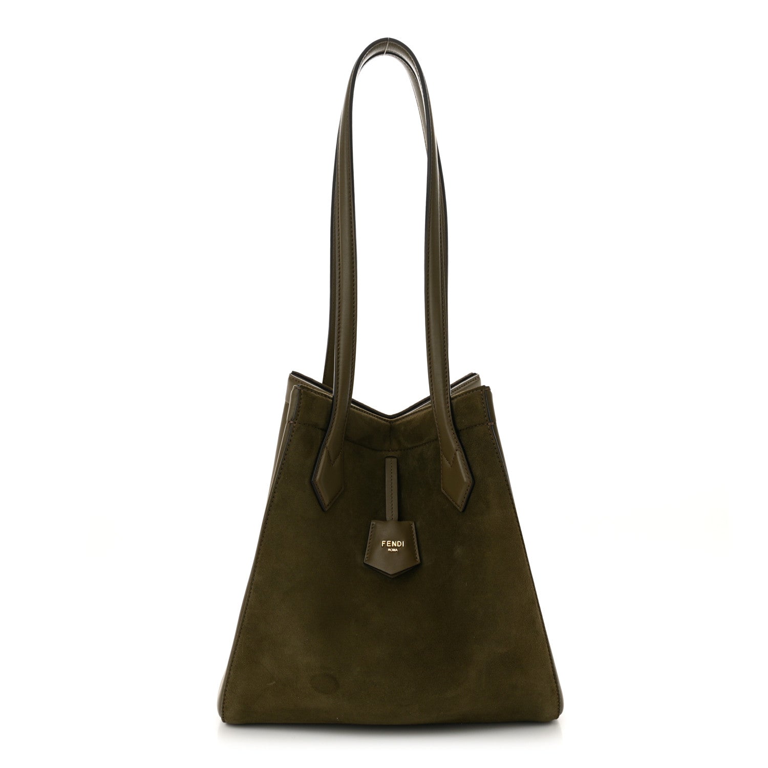 Fendi Vitello Vernice Camoscio Medium Fendi Origami Military Brown Avocado 1 of 9