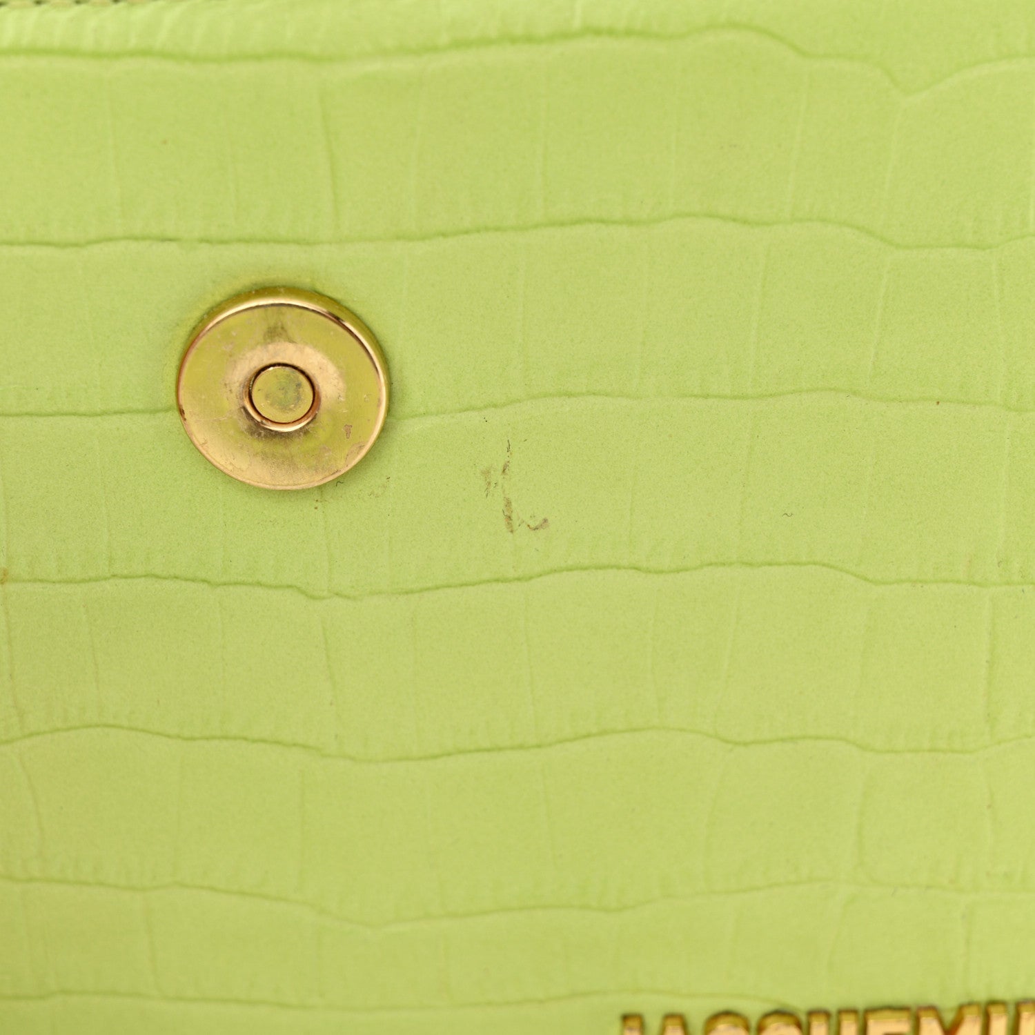 Jacquemus Calfskin Crocodile Embossed Le Chiquito Moyen Light Green 13 of 17