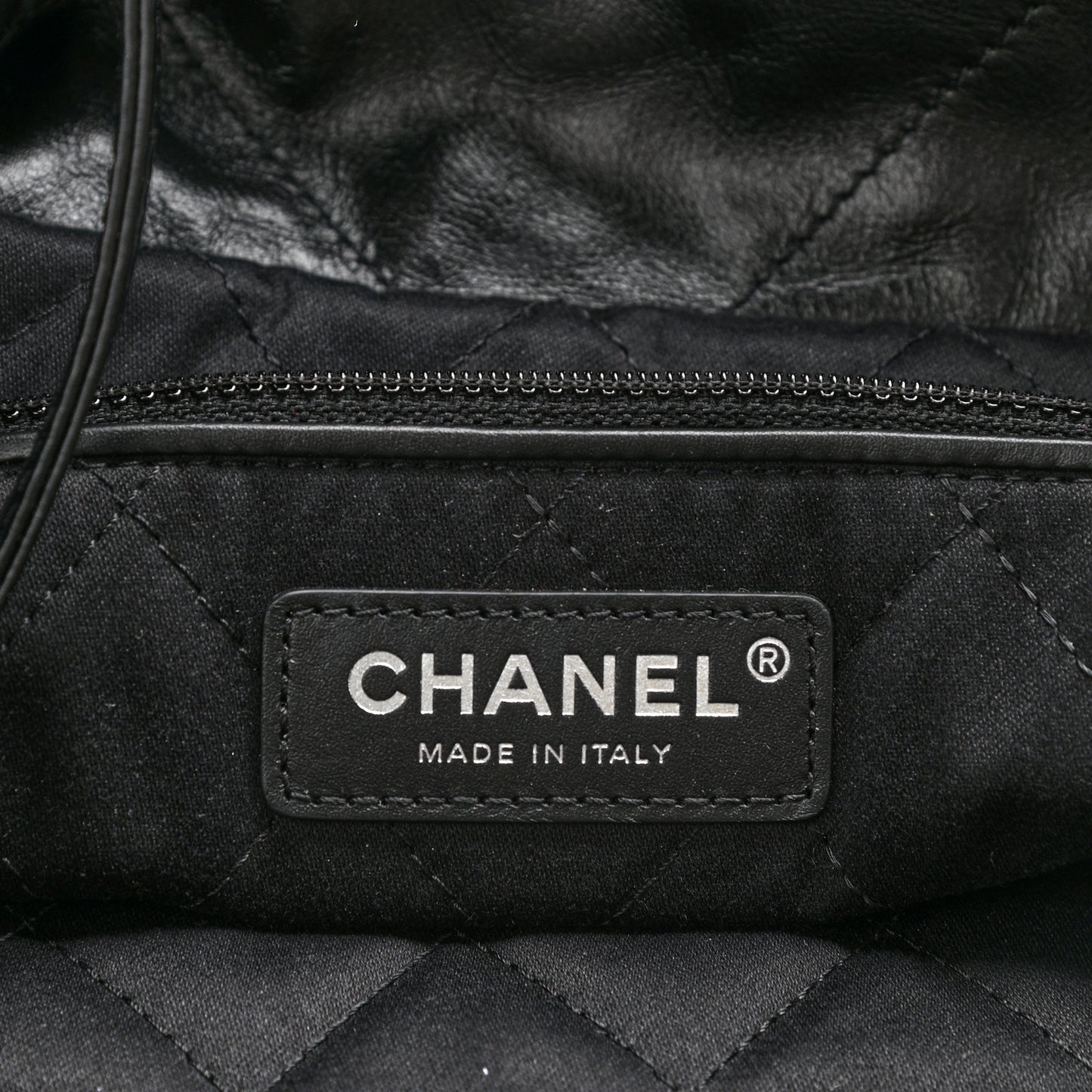 Shiny Calfskin Quilted Small Chanel 22 Black