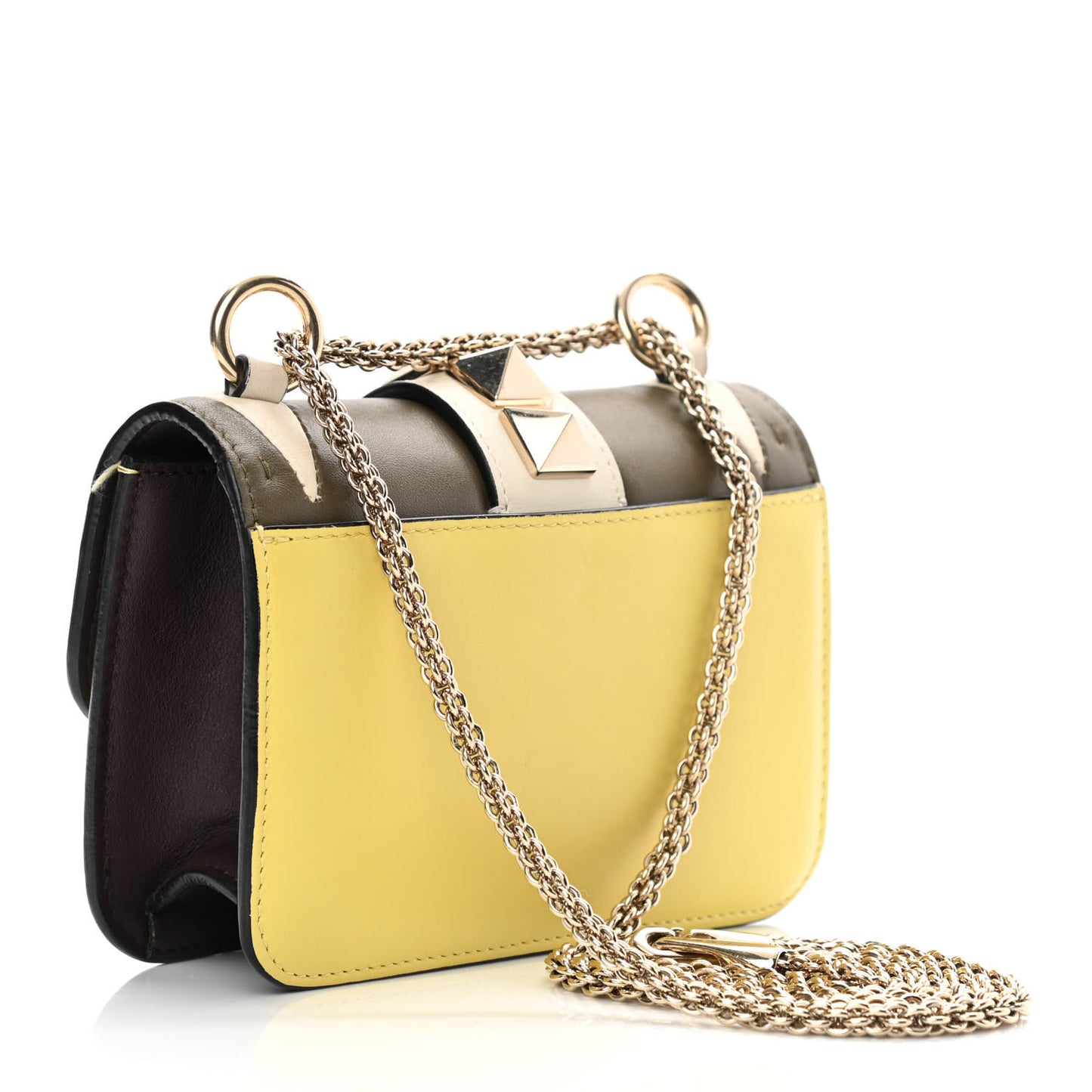 Vitello Colorblock Mini Glam Lock Rockstud Flap Multicolor