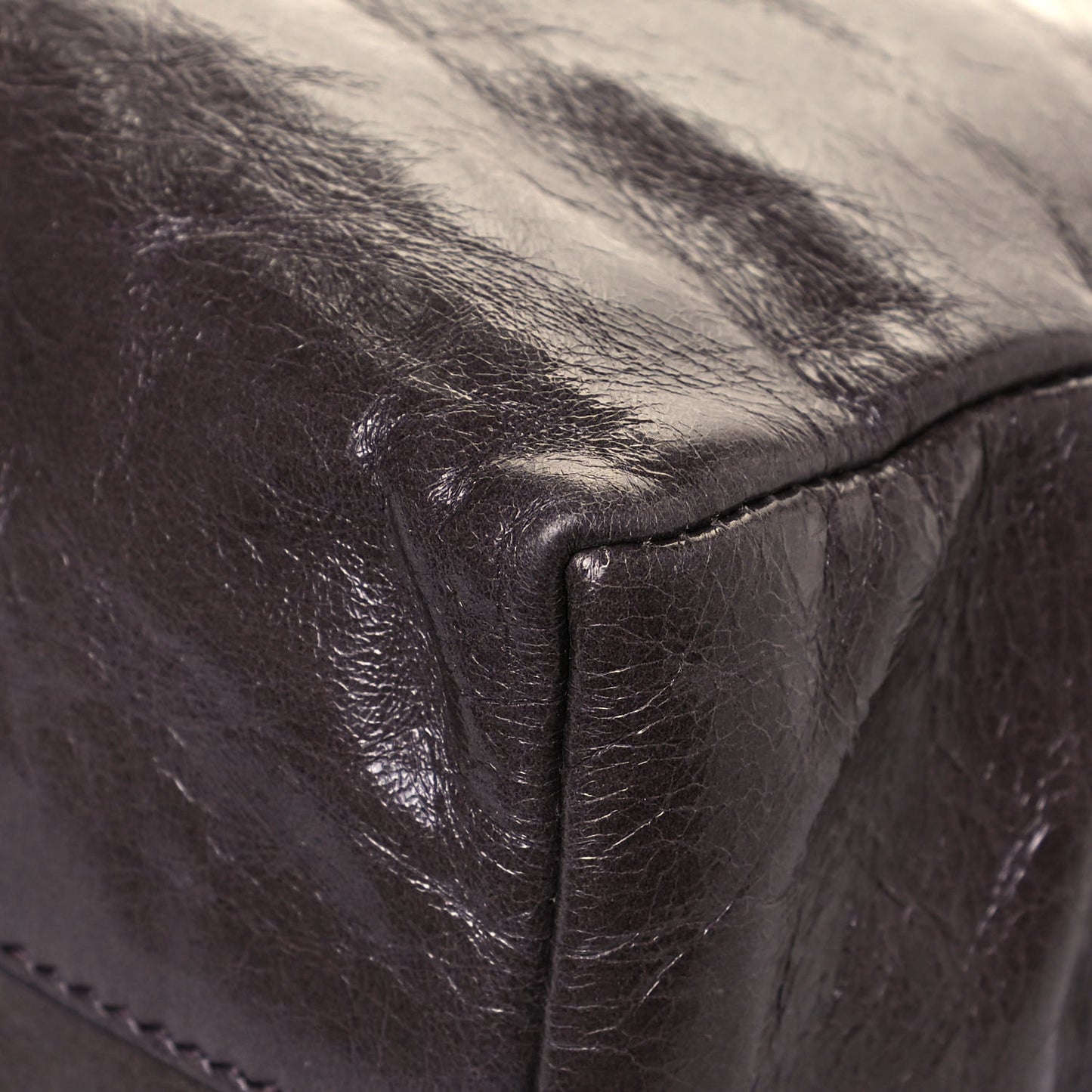 Vitello Shine Shopping Tote Fumo