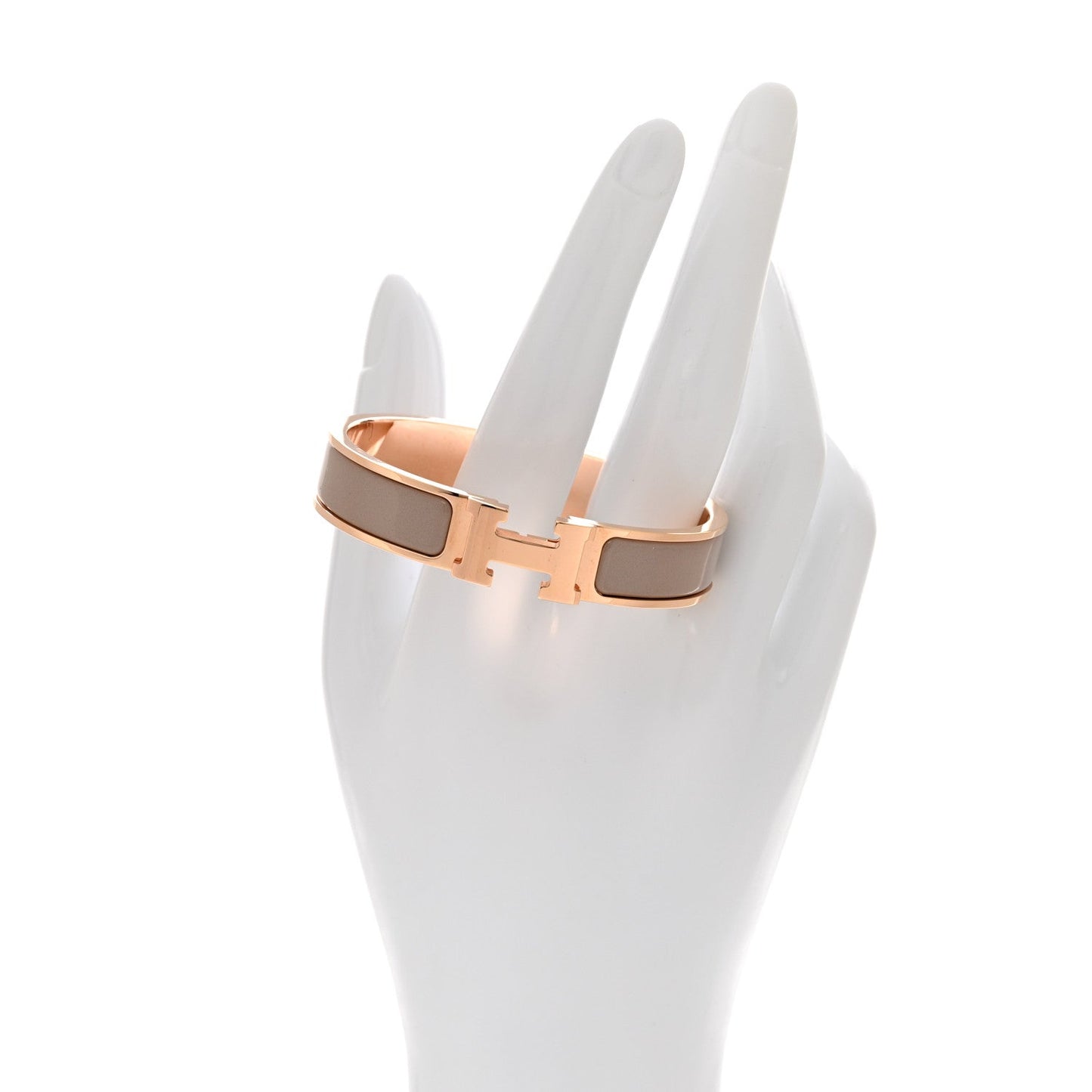 Enamel Narrow Clic Clac H Bracelet PM Marron Glace
