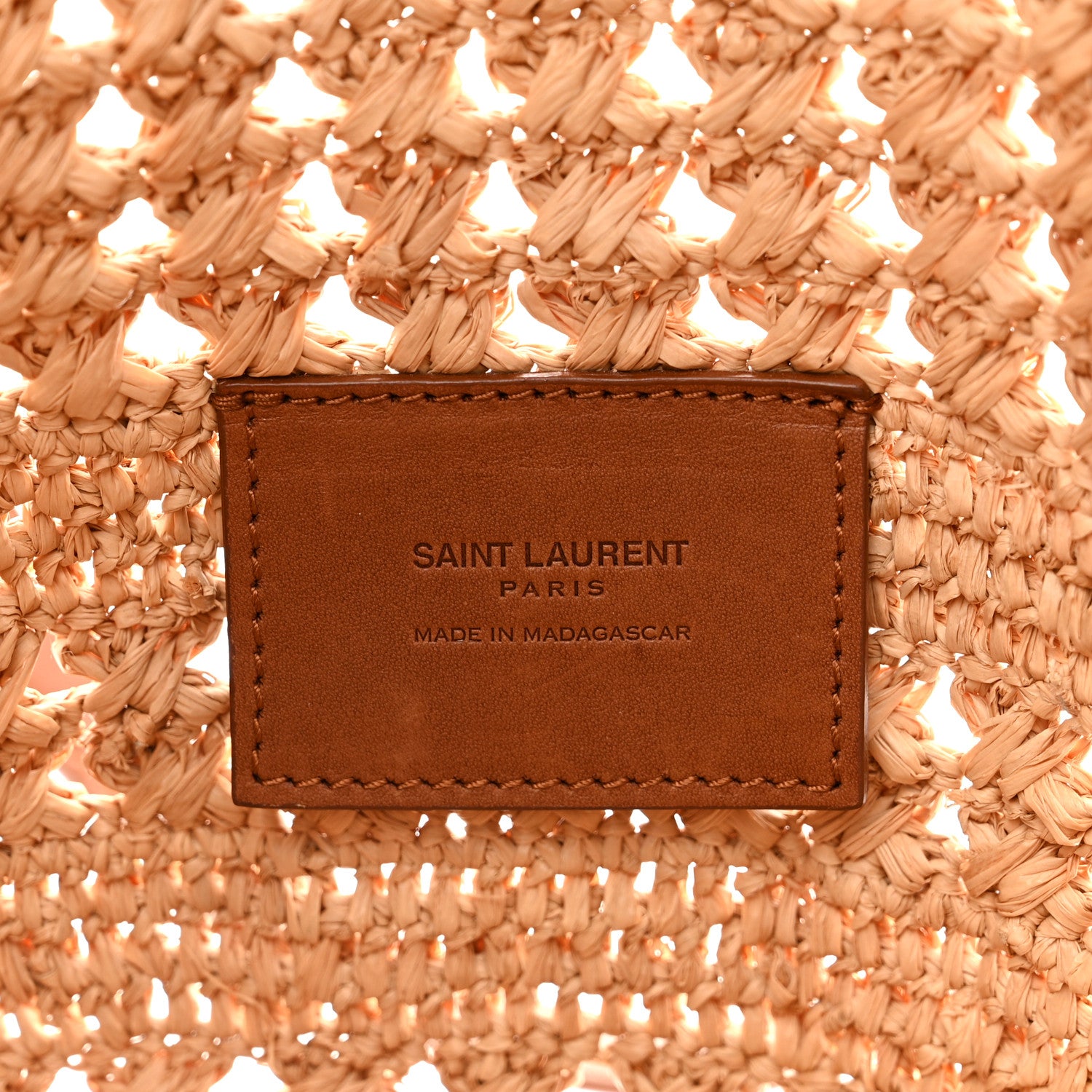 Saint Laurent Raffia Calfskin Small Panier Tote Naturel 6 of 10