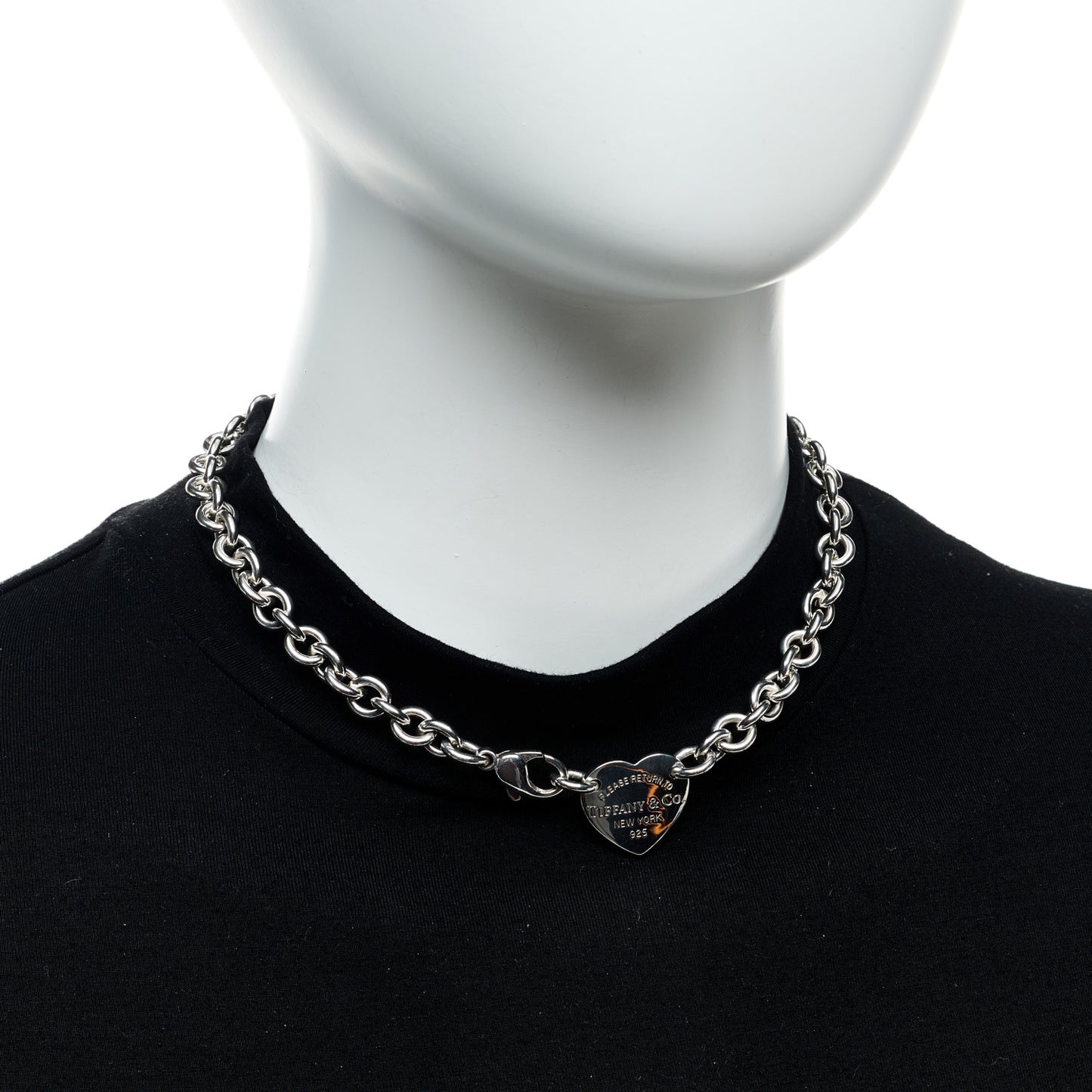 Sterling Silver Return to Tiffany Heart Tag Choker Necklace