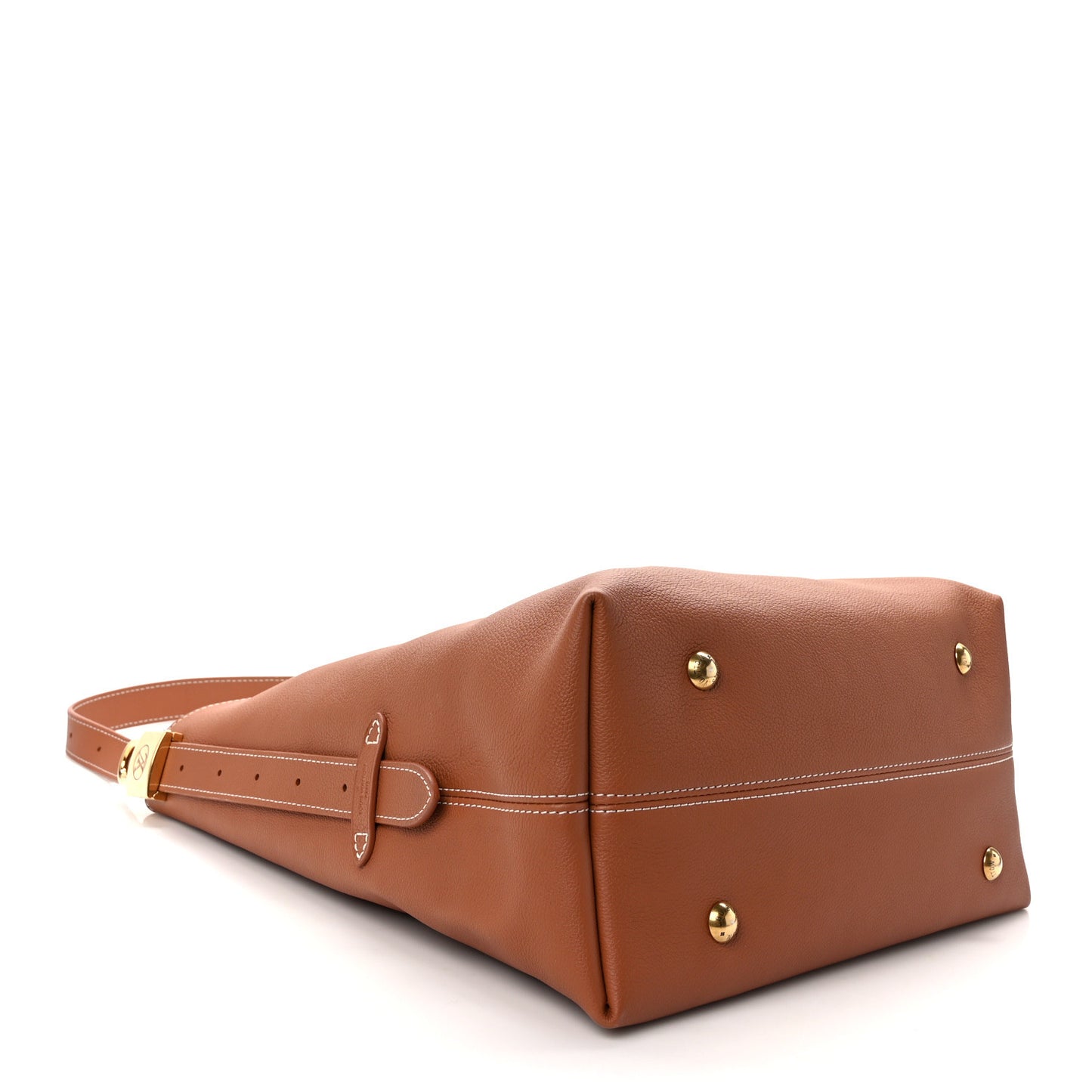 Grained Calfskin Low Key Hobo MM Cognac