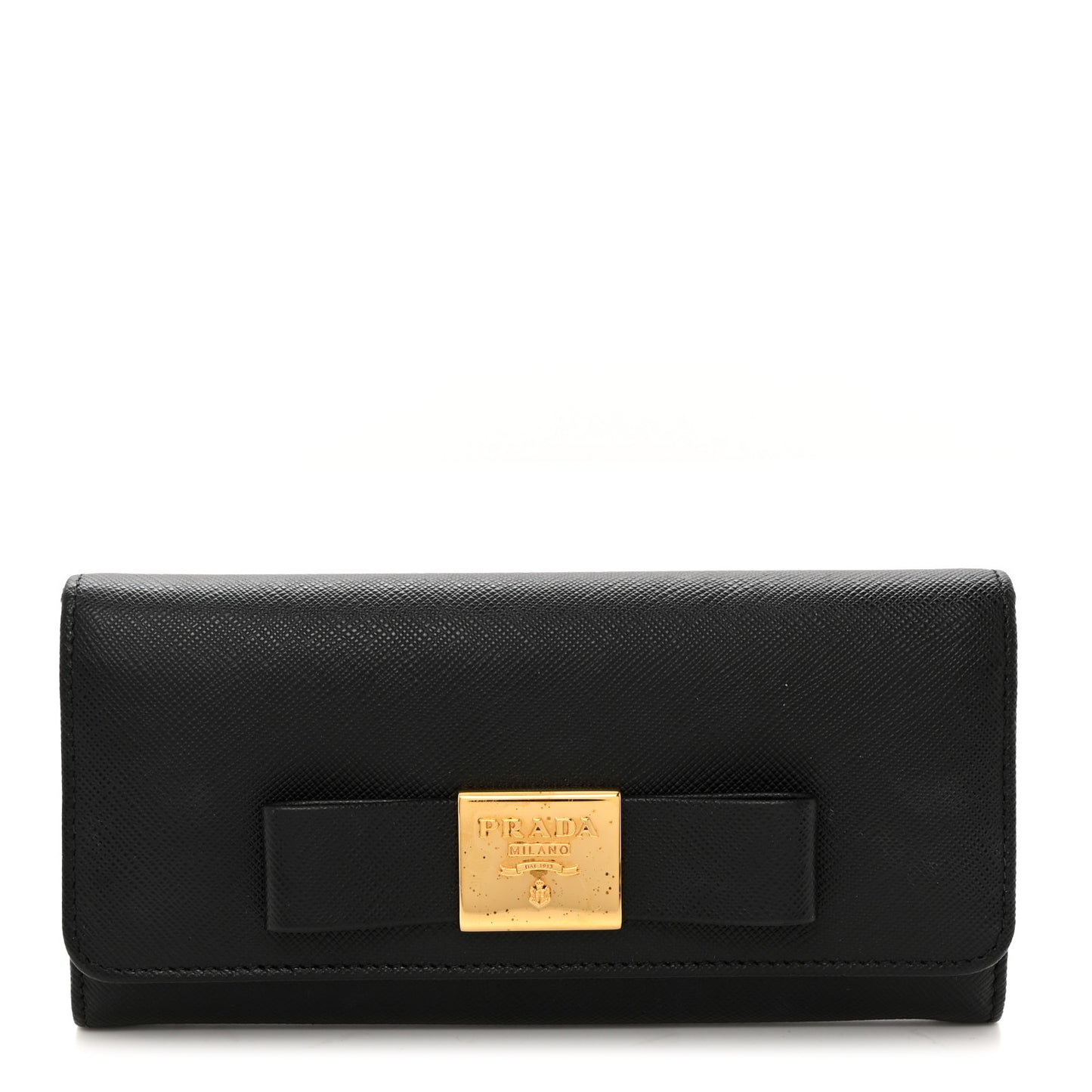 Saffiano Fiocco Bow Continental Wallet Black