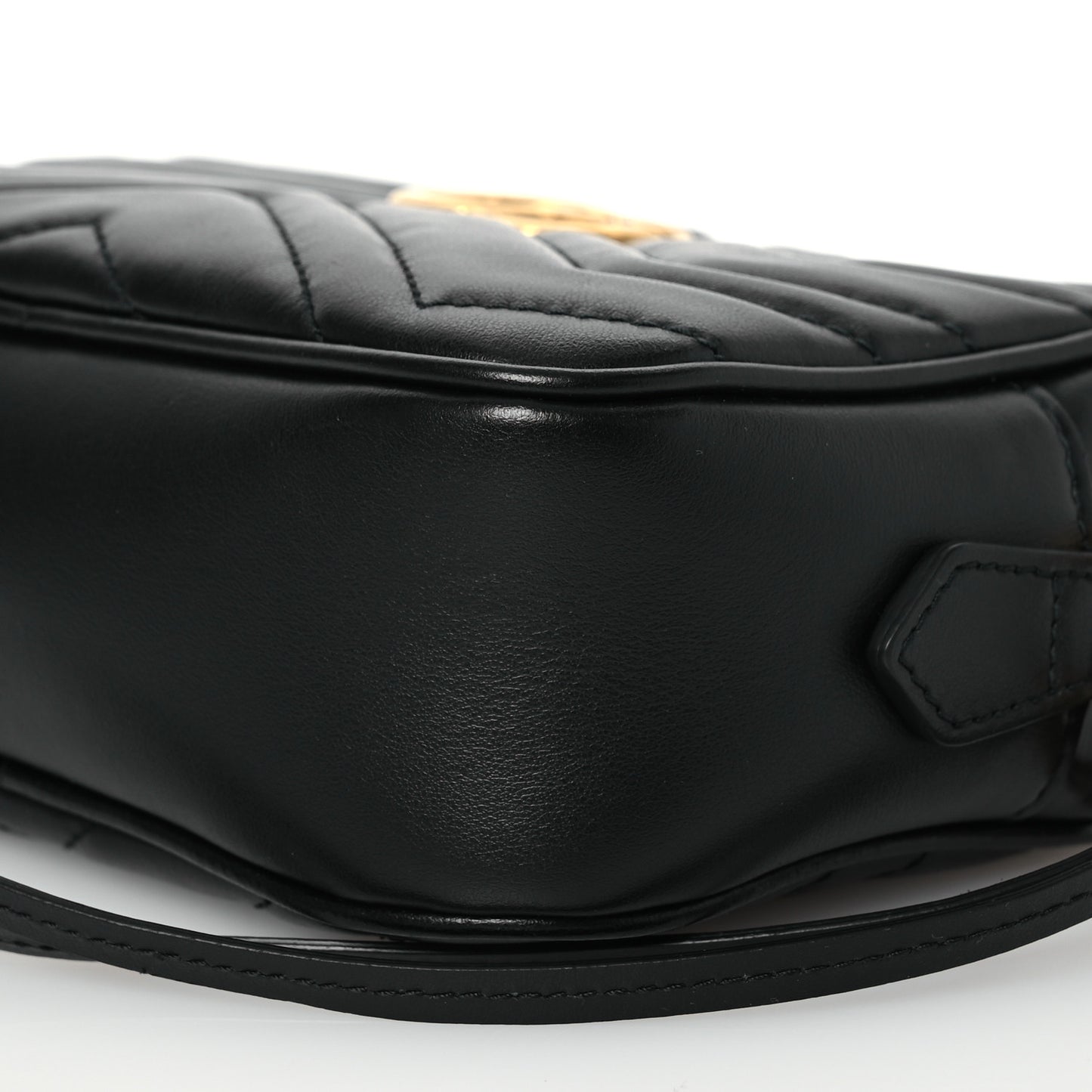 Calfskin Matelasse Mini GG Marmont Chain Shoulder Bag Black