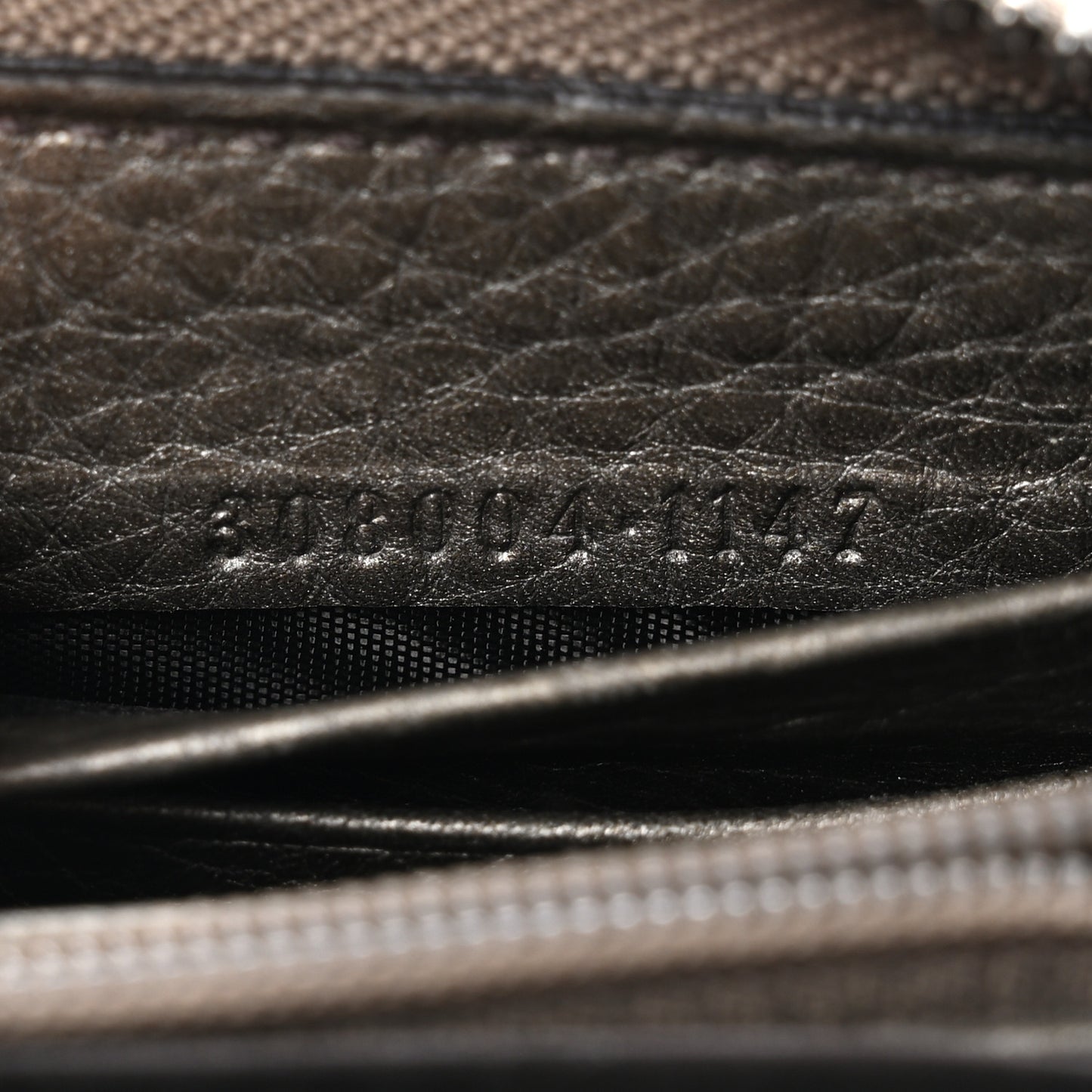 Metallic Pebbled Calfskin Soho Zip Around Wallet Sasso