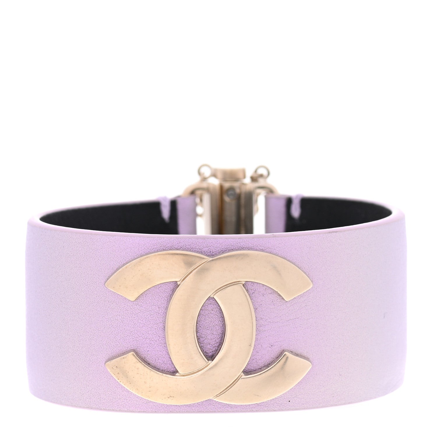 Chanel Calfskin CC Wide Cuff M Lilac 1 of 5