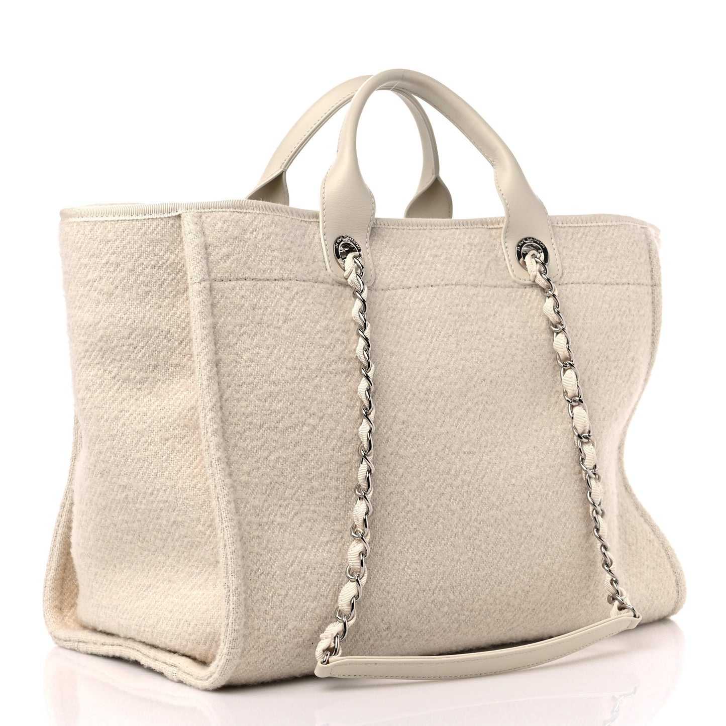 Wool Deauville Medium Tote Beige
