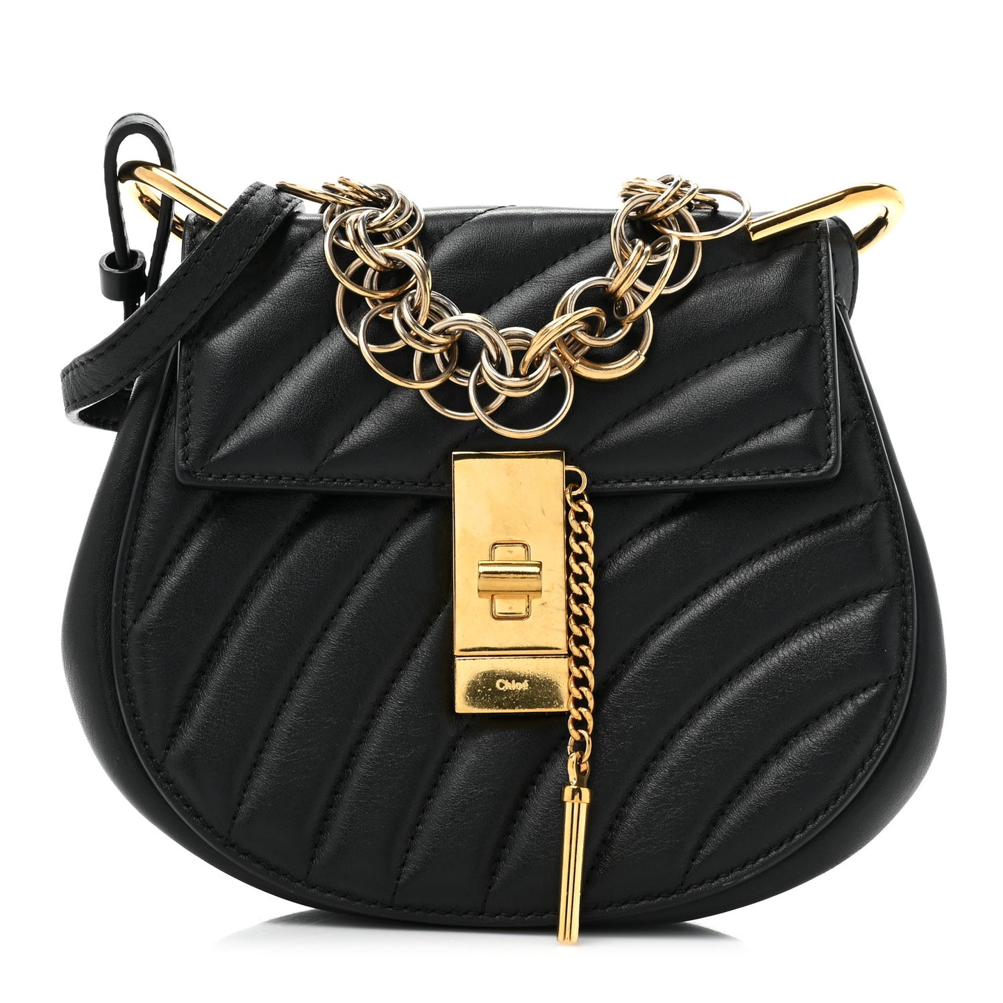 Calfskin Quilted Mini Drew Bijou Shoulder Bag Black