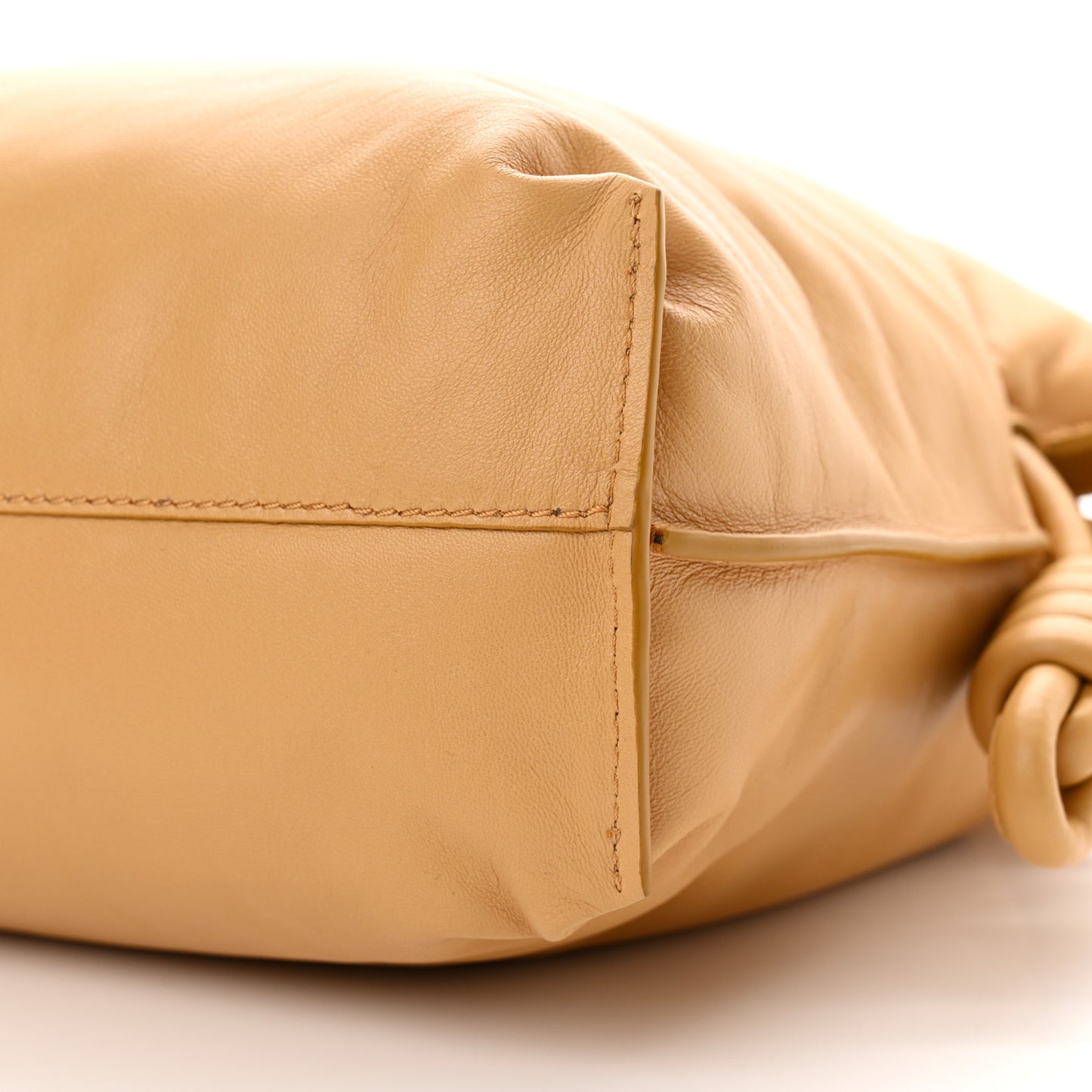 Calfskin Flamenco Puffer Knot Bag Camel