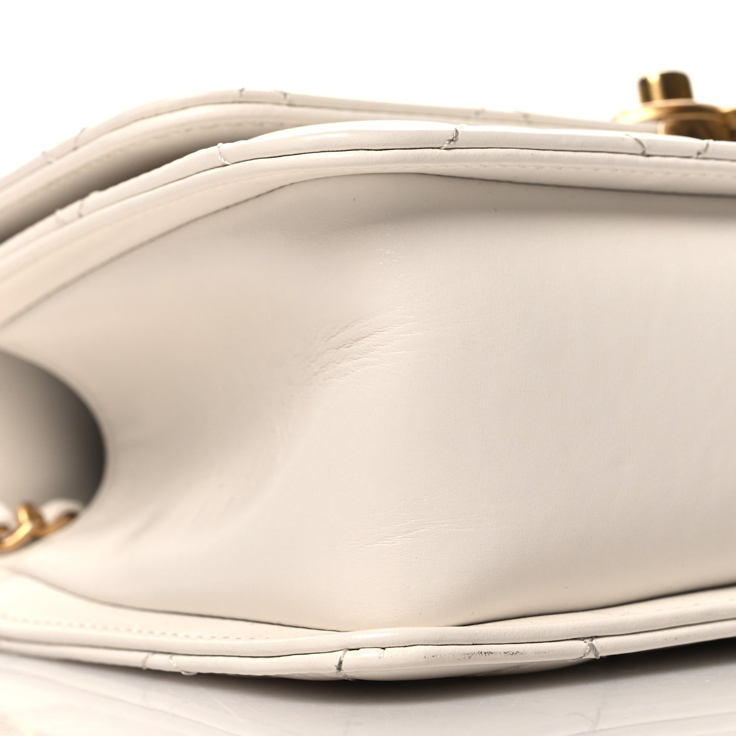 Calfskin Quilted Mini Perfect Fit Flap White