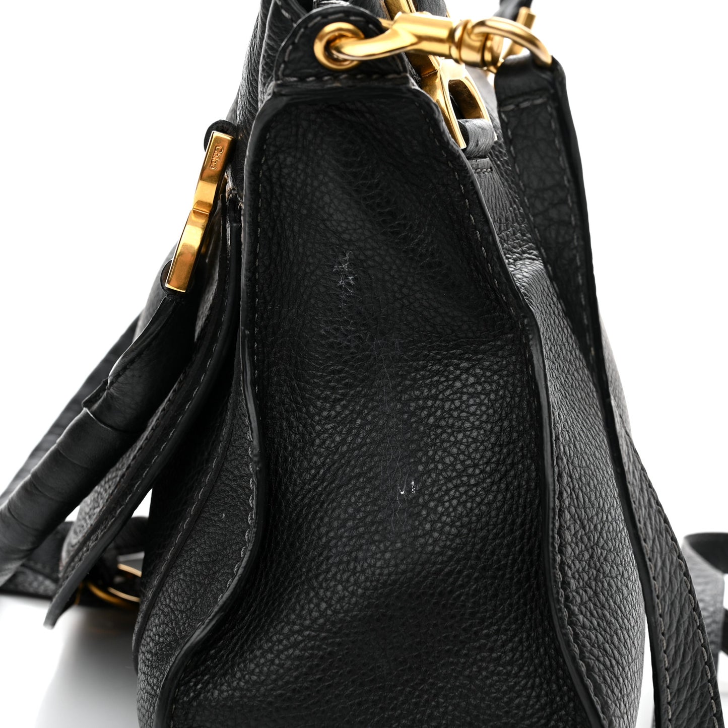 Calfskin Small Marcie Satchel Black