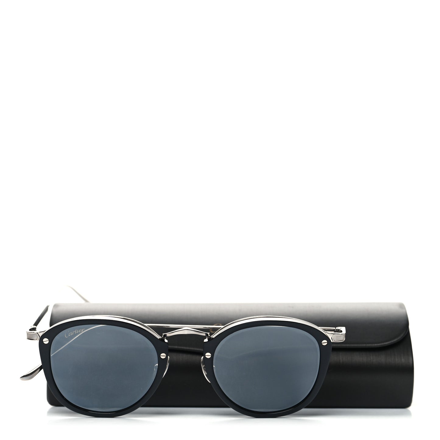 C De Cartier Sunglasses Silver Black