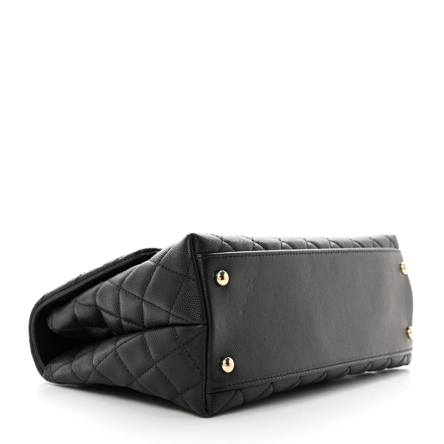 Caviar Quilted Small Coco Handle Flap Black