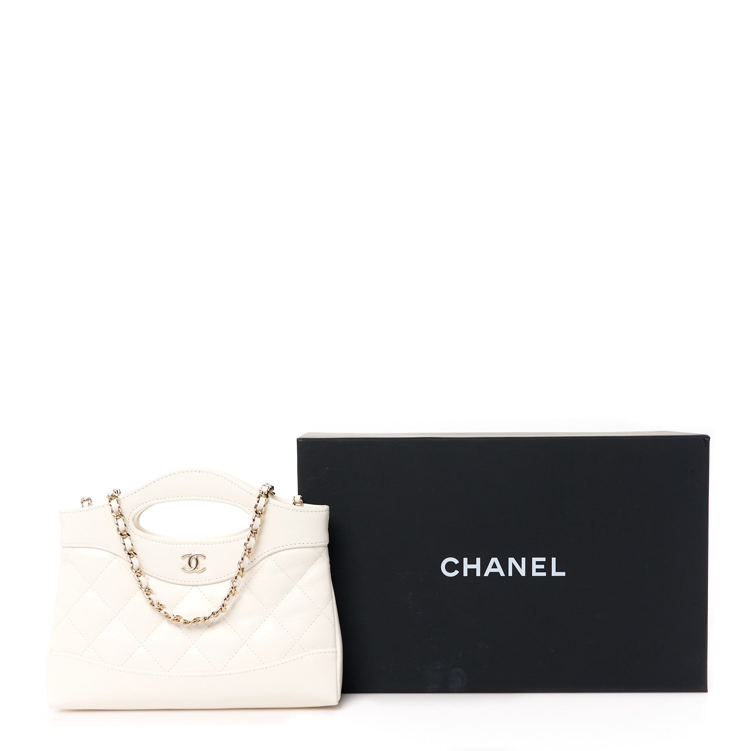 Chanel Shiny Lambskin Quilted Nano 31 Shopping Bag White 11 of 11