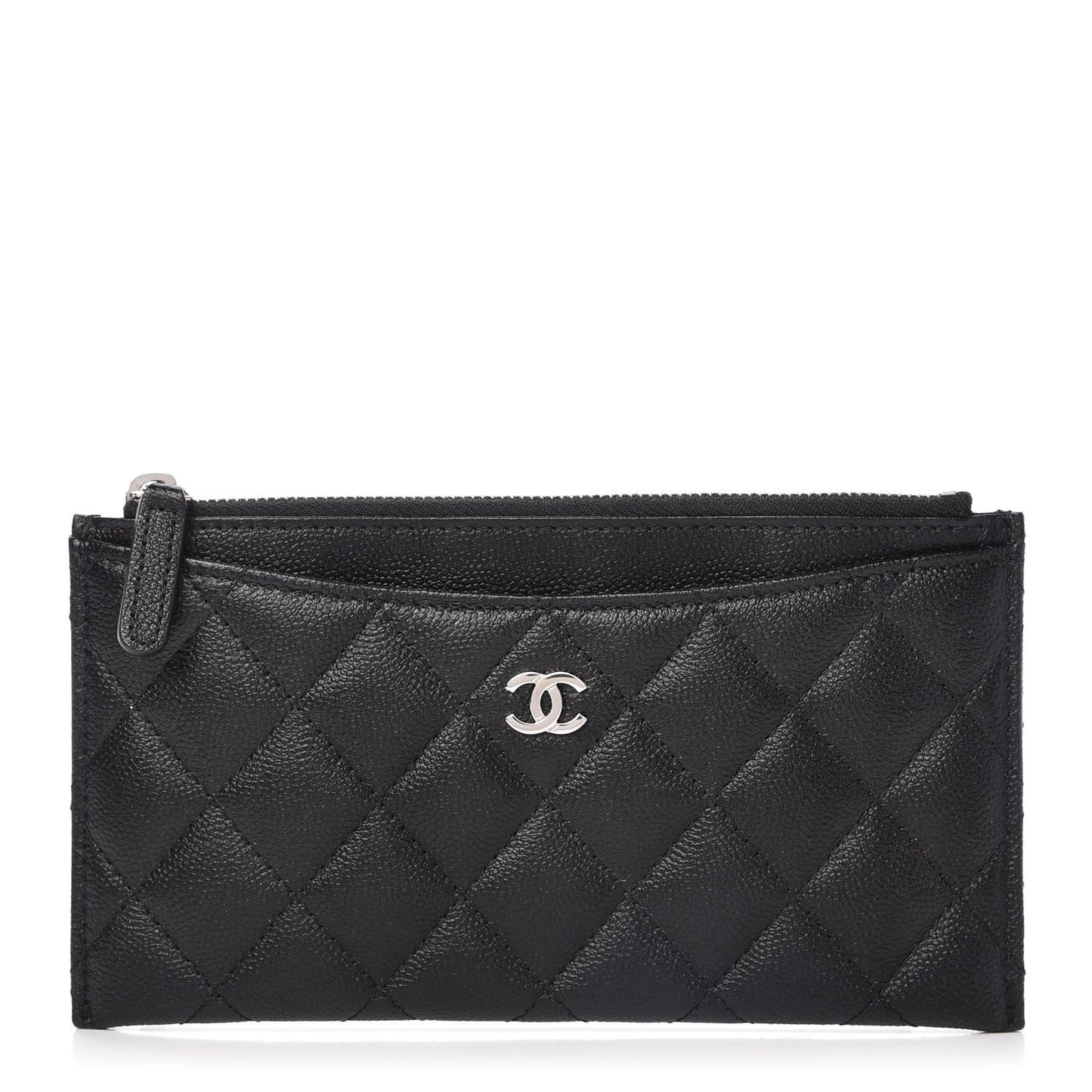 Caviar Quilted Classic Zip Pouch Black