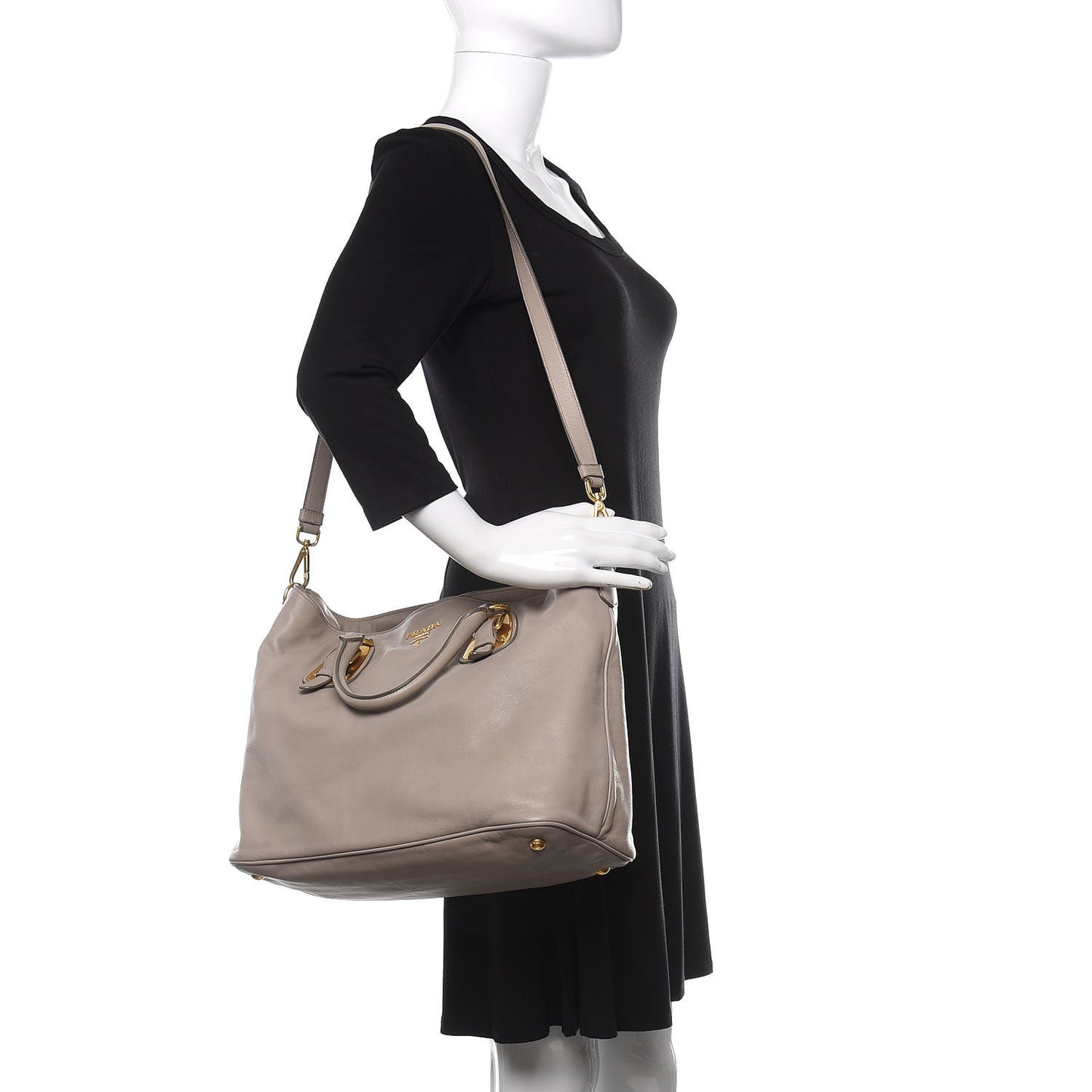 Soft Calf Shopping Tote Argilla