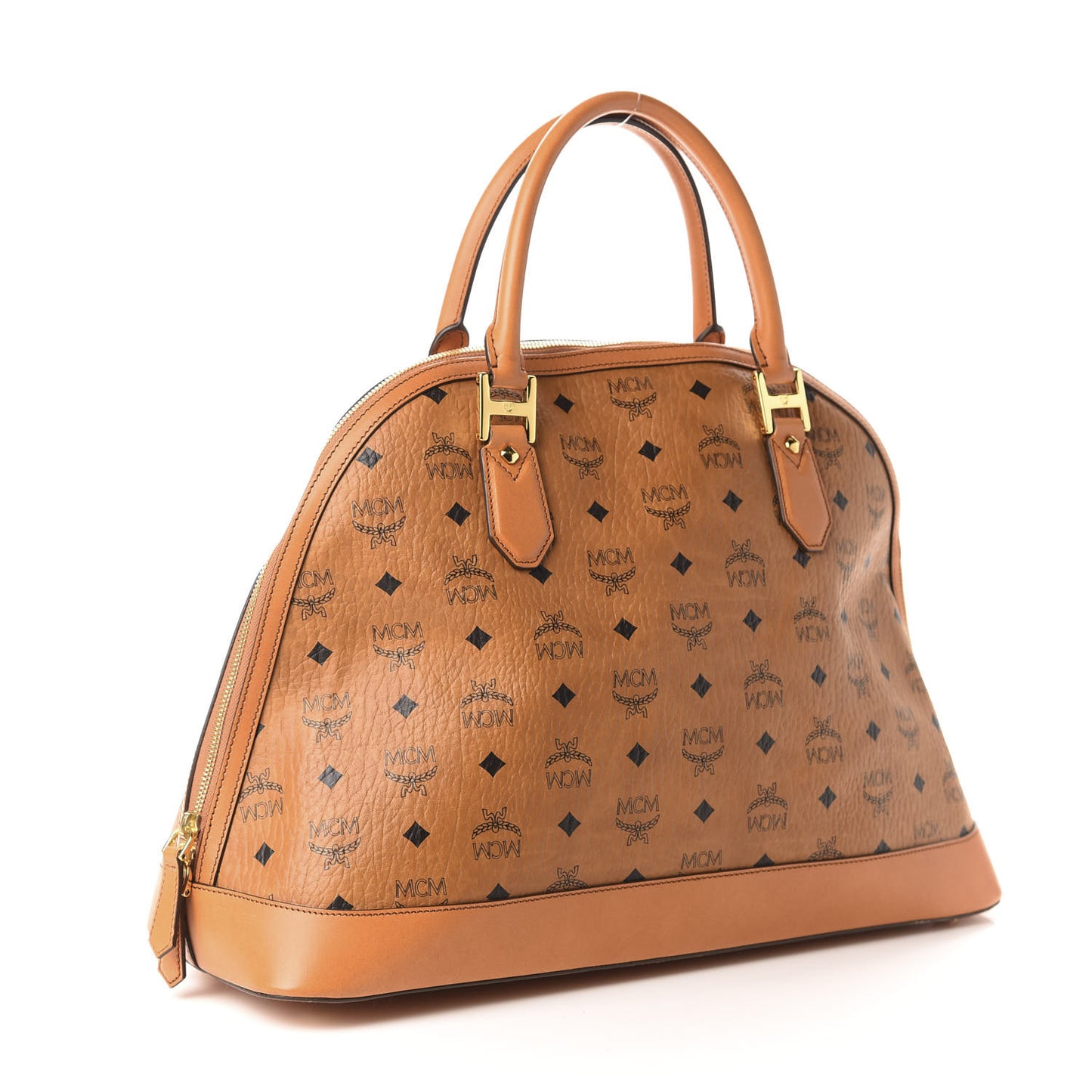 Visetos Large Heritage Bowler Bag Cognac
