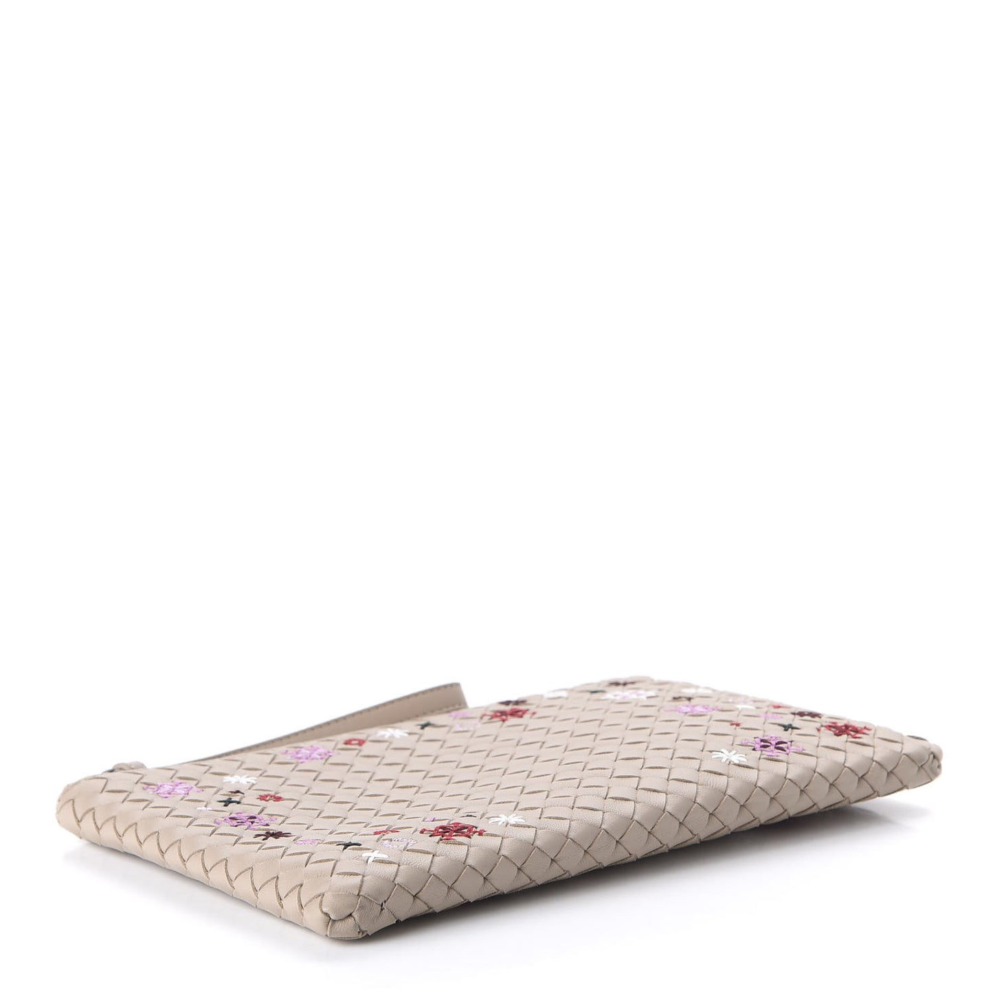 Nappa Intrecciato Meadow Flower Pouch Beige Multicolor