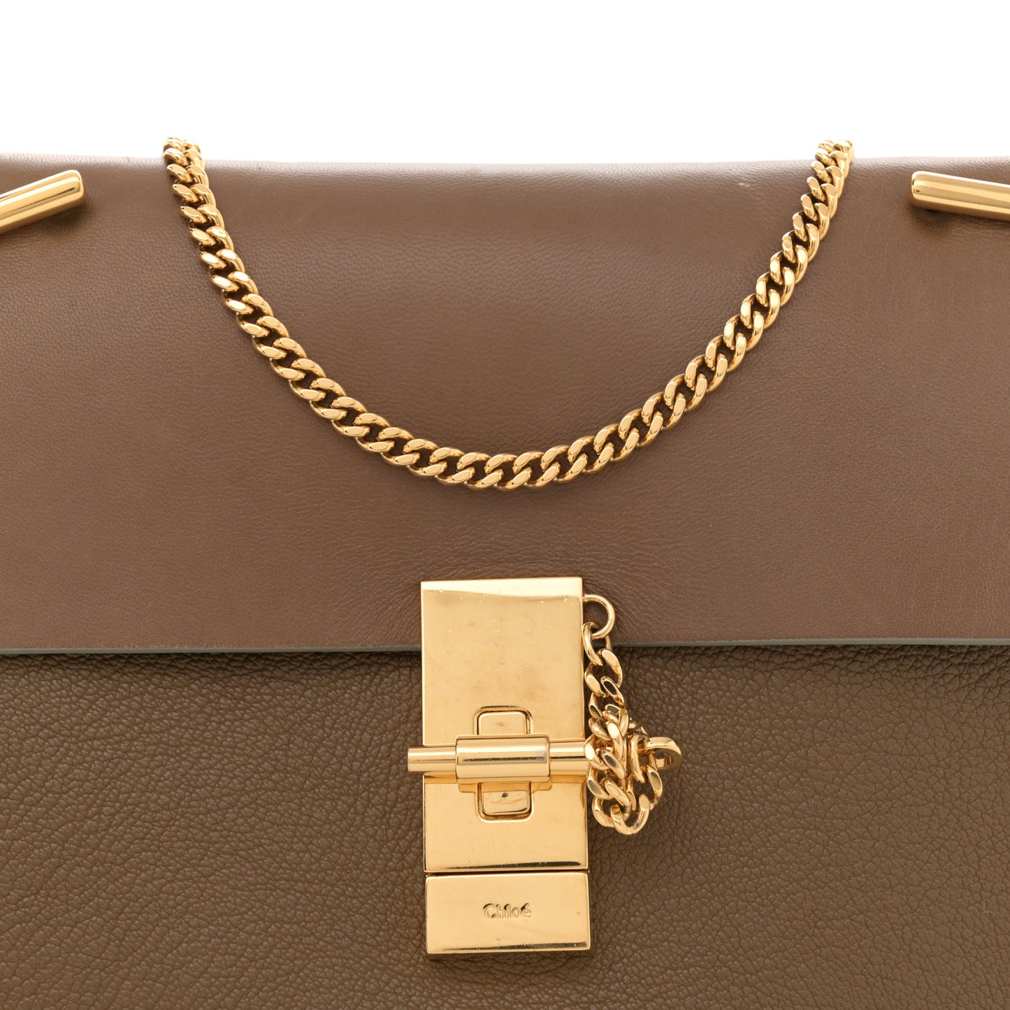 Grained Lambskin Drew Shoulder Bag Woody Khaki