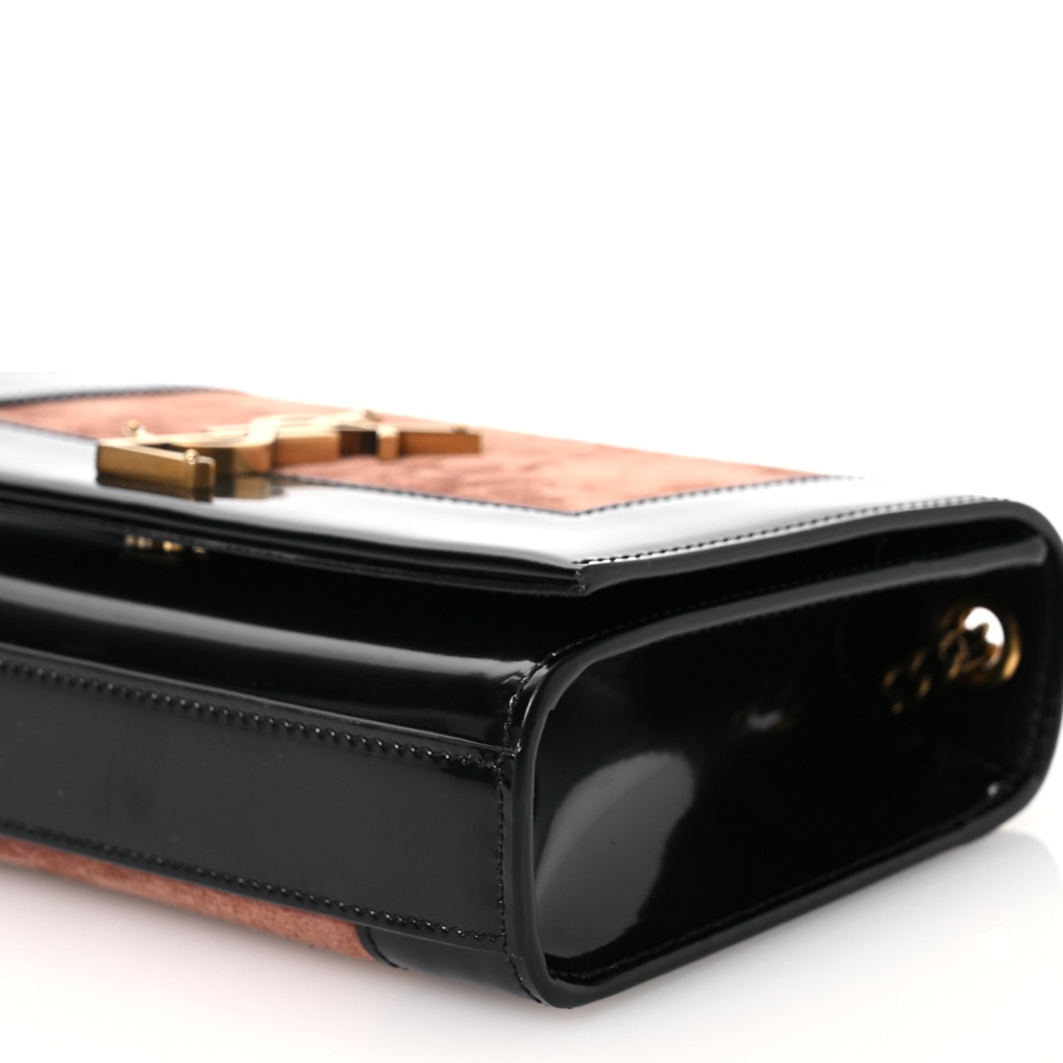 Saint Laurent Suede Nappa Patent Calfskin Two-Toned Small Monogram Kate Satchel 10 of 11