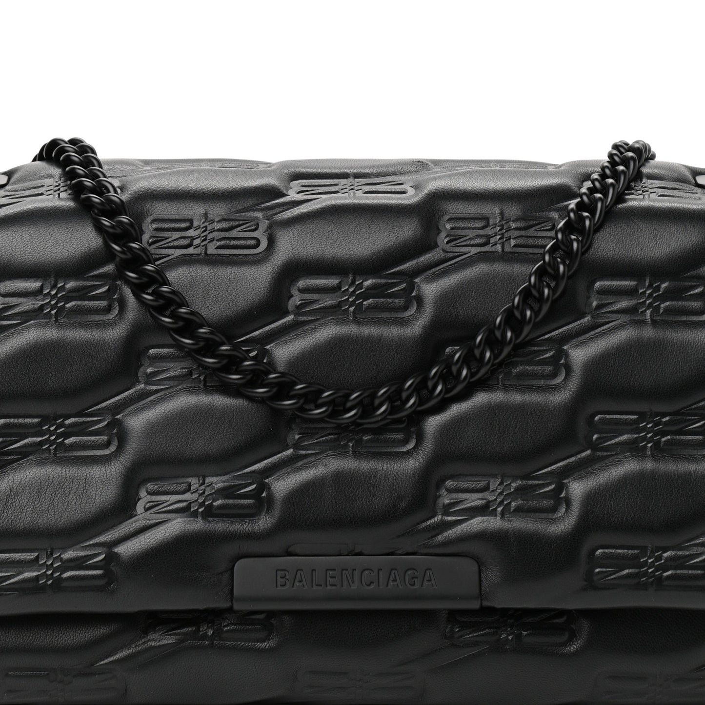 Nappa BB Monogram Embossed Medium Triplet Bag Black