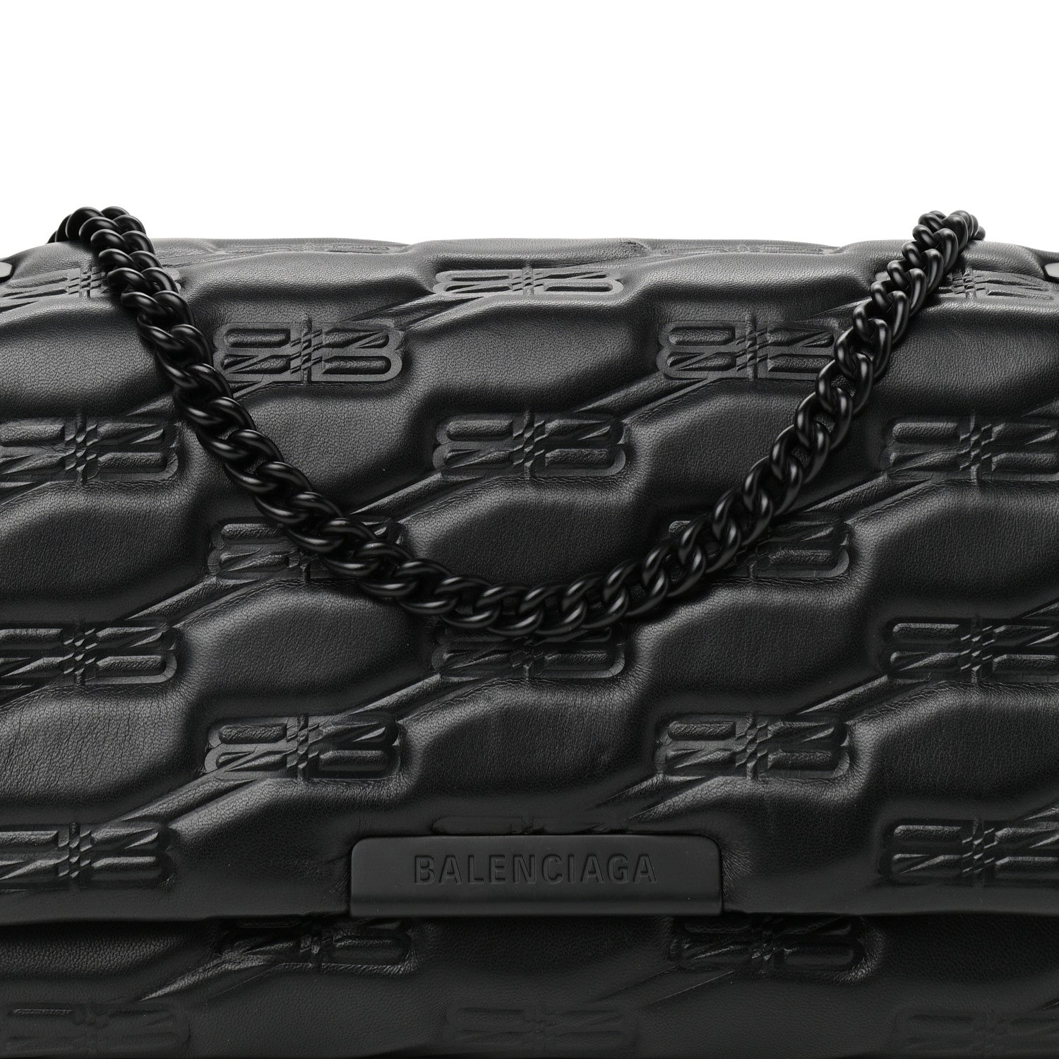 Balenciaga Nappa BB Monogram Embossed Medium Triplet Bag Black 8 of 10