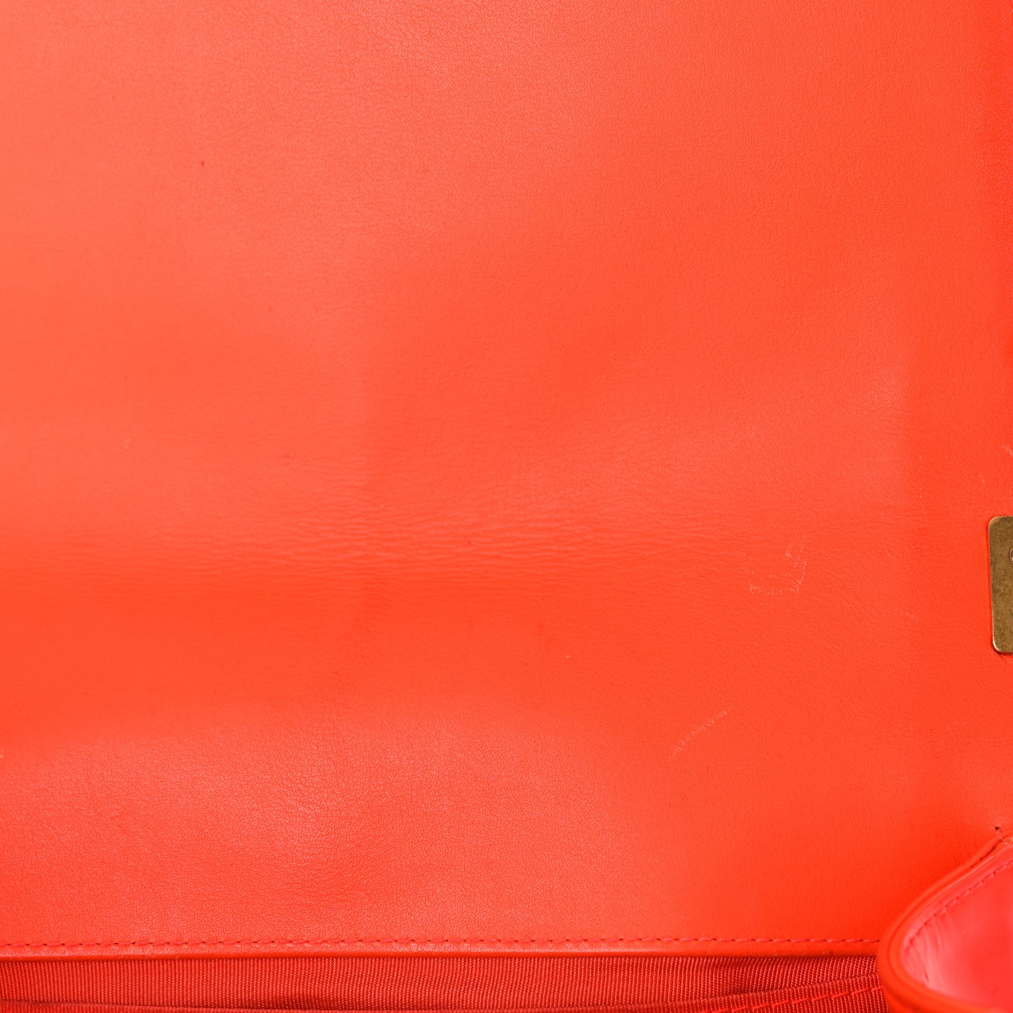 Patent Quilted Medium Boy Flap Orange