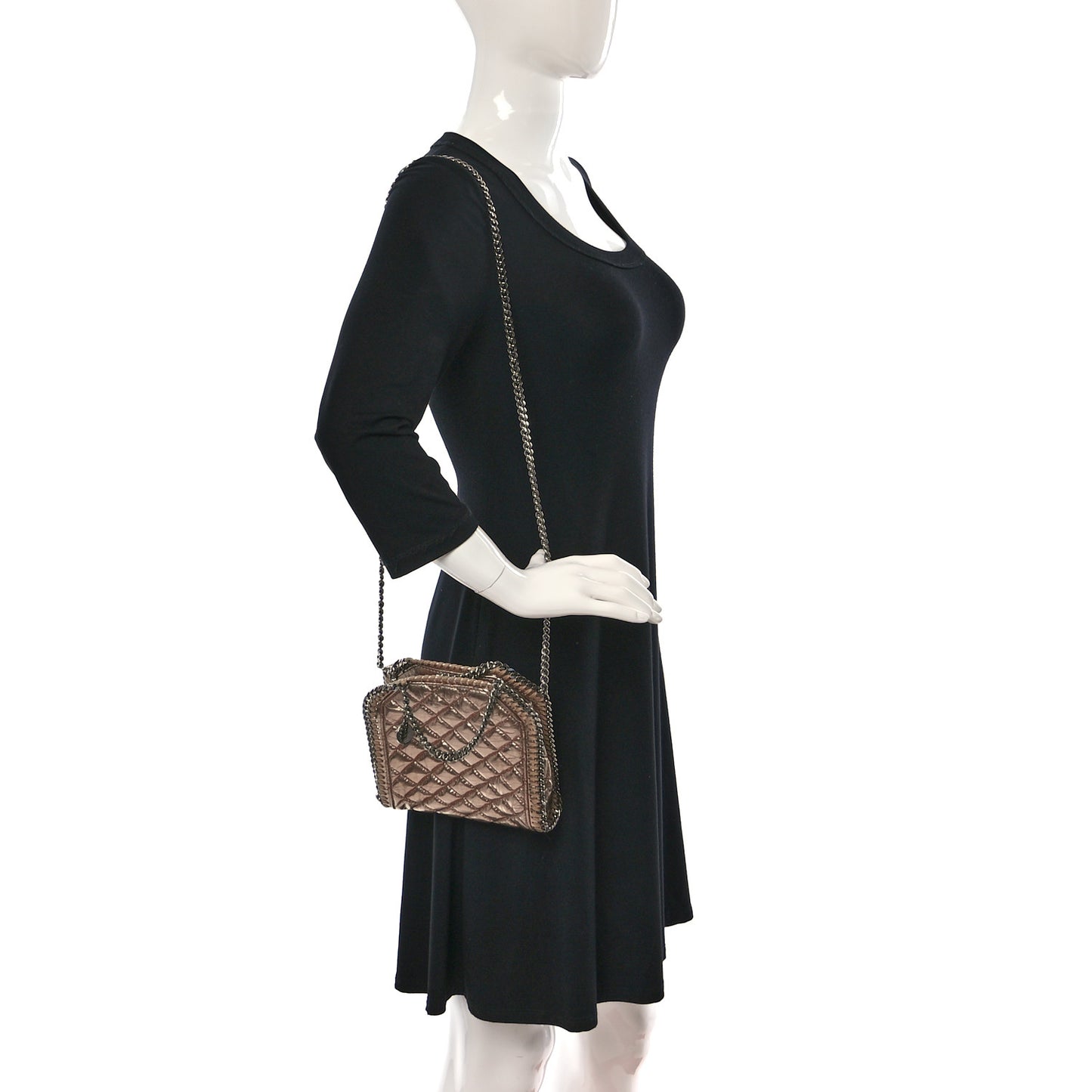 Metallic Eco Alter Quilted Mini Falabella Tote Copper