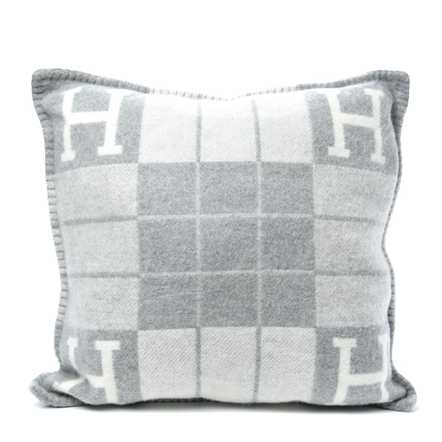 Wool Cashmere Avalon III Pillow PM Ecru Gris Clair